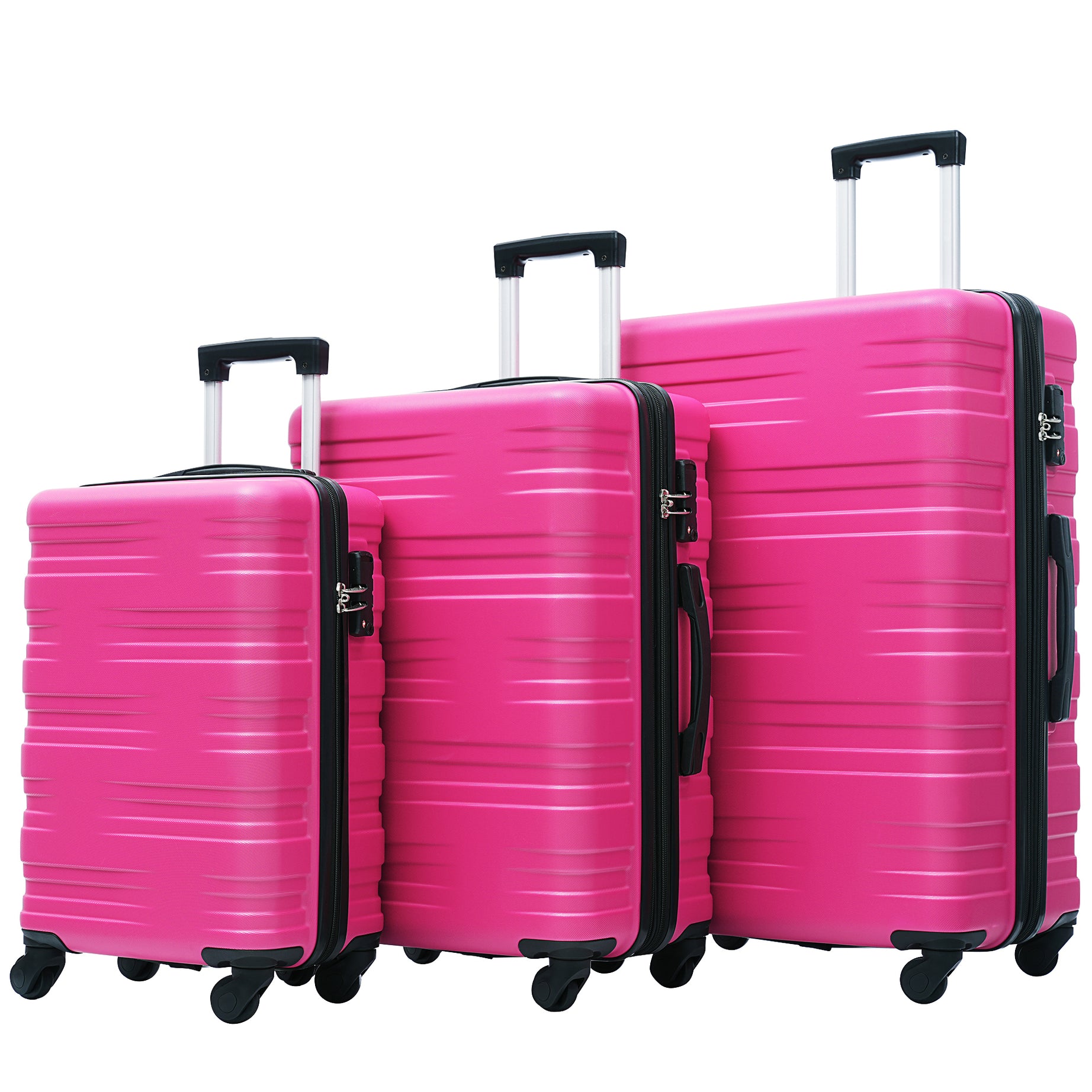 Hardshell Luggage Sets 3 Pcs Spinner Suitcase with TSA Lock Lightweight 20''24''28''--1