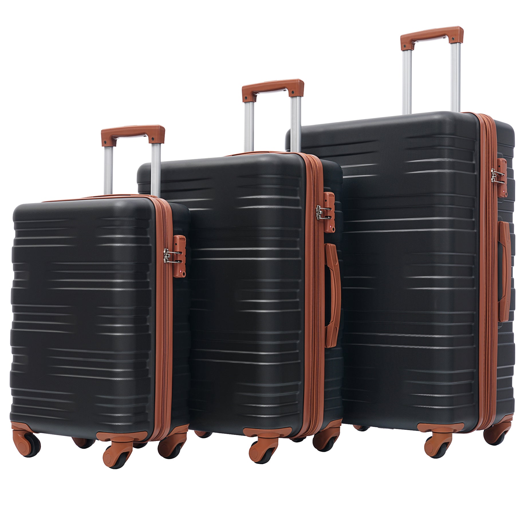 Hardshell Luggage Sets 3 Pcs Spinner Suitcase with TSA Lock Lightweight 20''24''28''--1