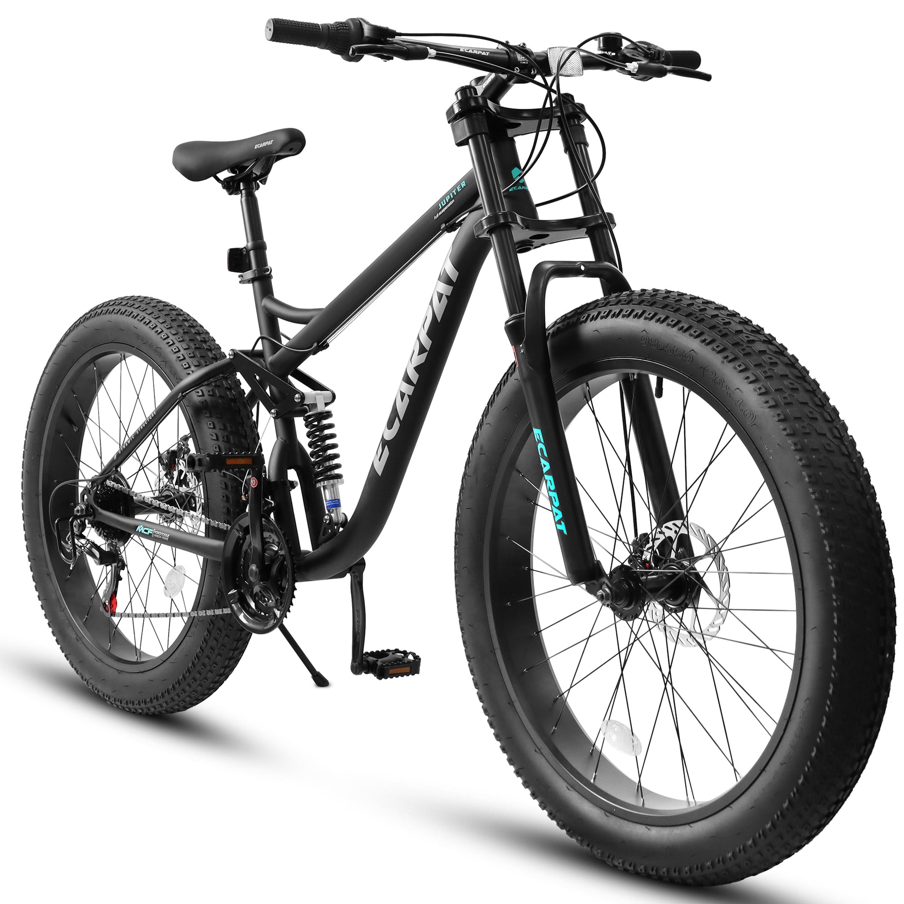 A26309  26 inch Mountain Bike,Full-Suspension 21 Speeds Drivetrain with Disc-Brake MTB Bicycle, 26*4" Fat tire Bike for Men or Women.--1