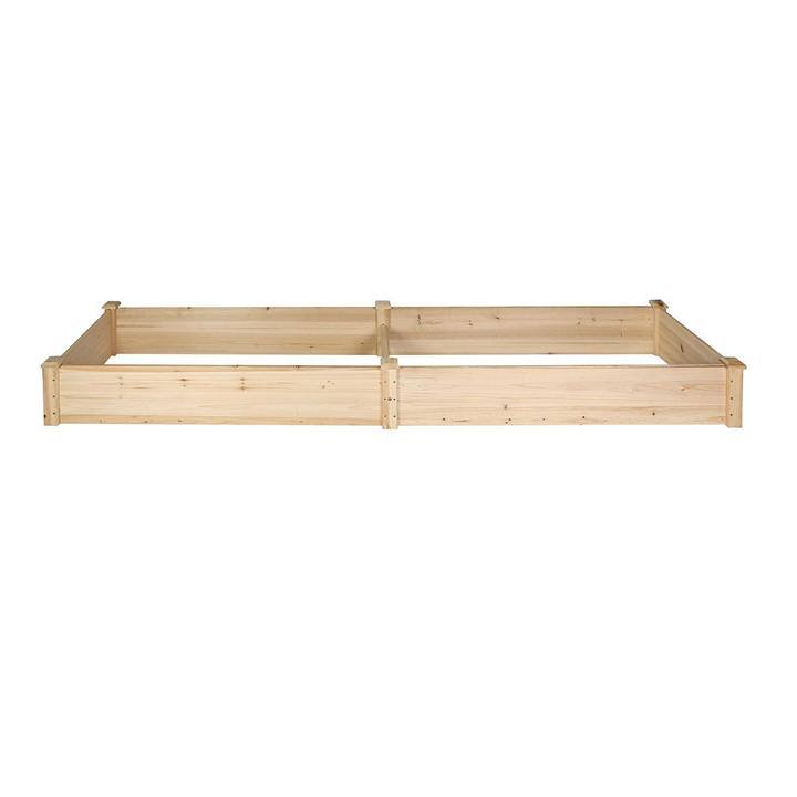 Raised Garden Bed Wooden Planter Box 2 Separate Planting Space--1