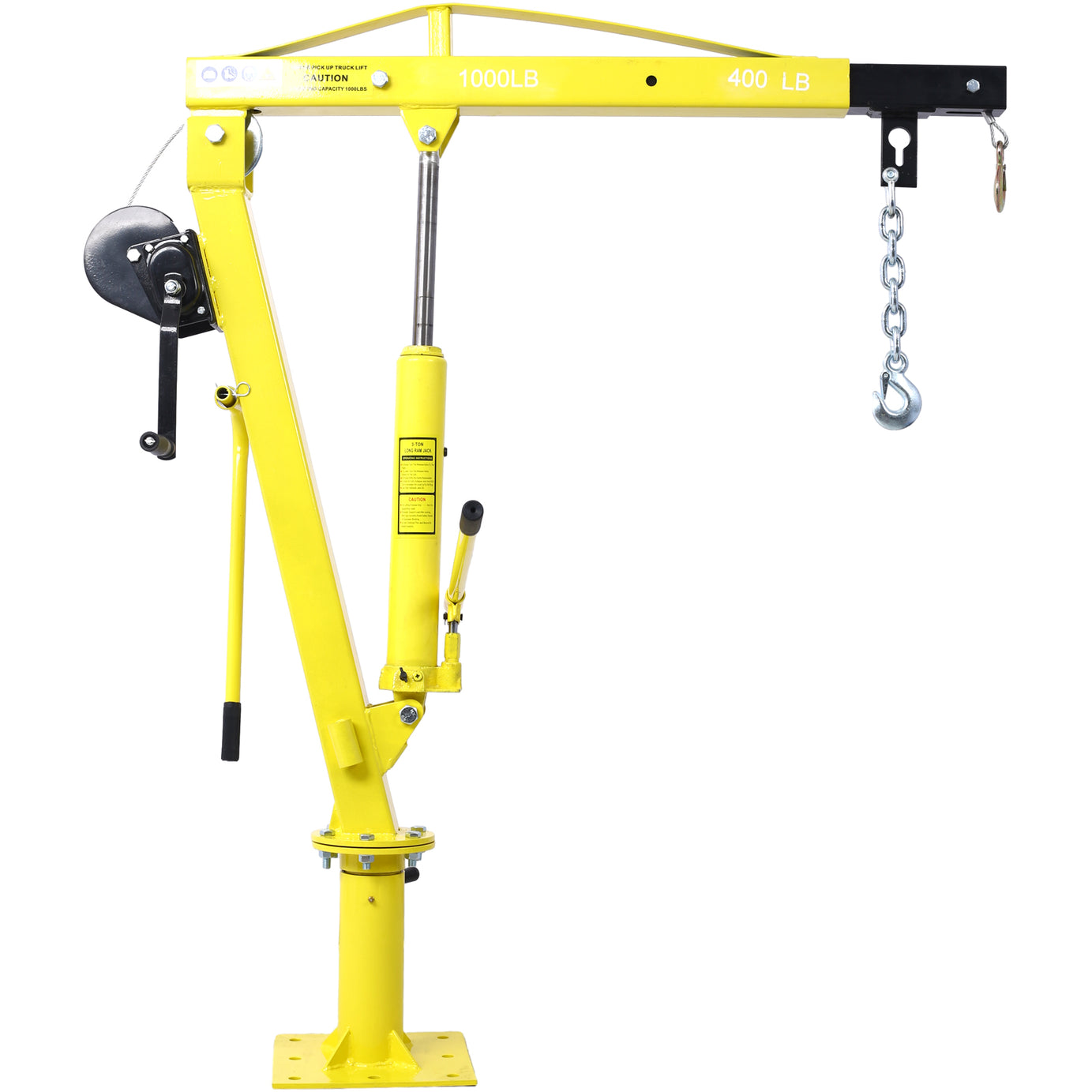 Hydraulic Pickup Truck Crane with Hand Winch  , Pickup Truck Bed Hoist Jib Crane- 1000-Lb. Capacity--1