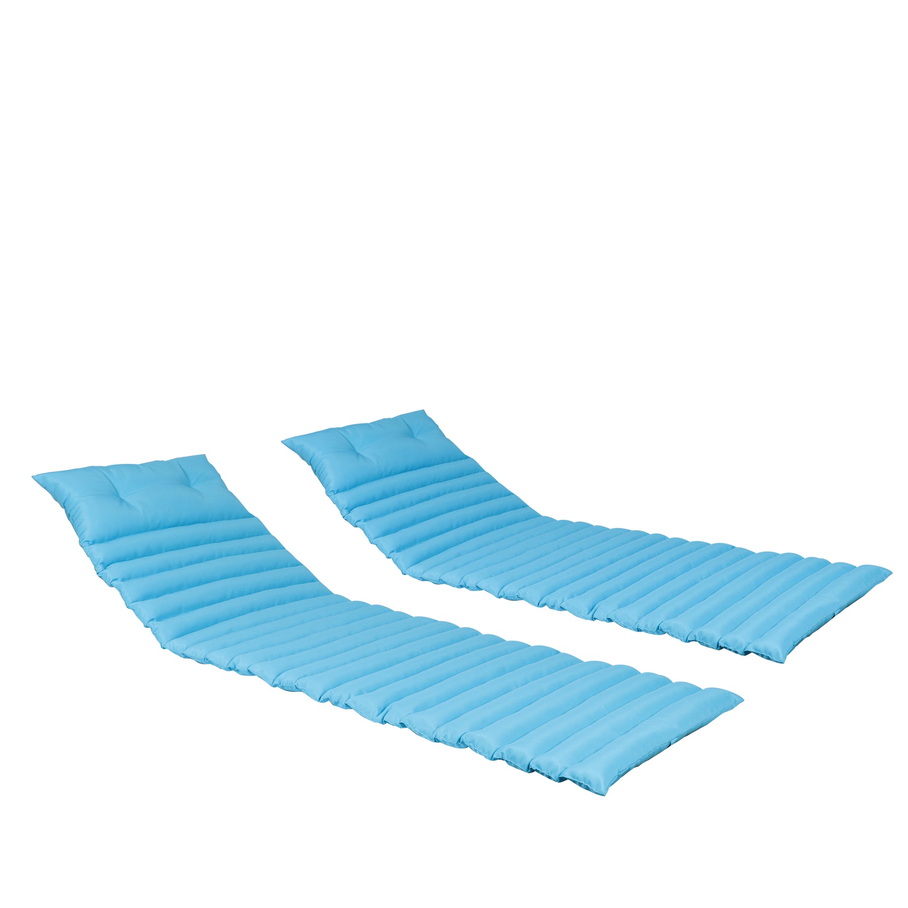 2PCS Set Outdoor Lounge Chair Cushion Replacement Patio Funiture Seat Cushion Chaise Lounge Cushion-SKY BLUE--1