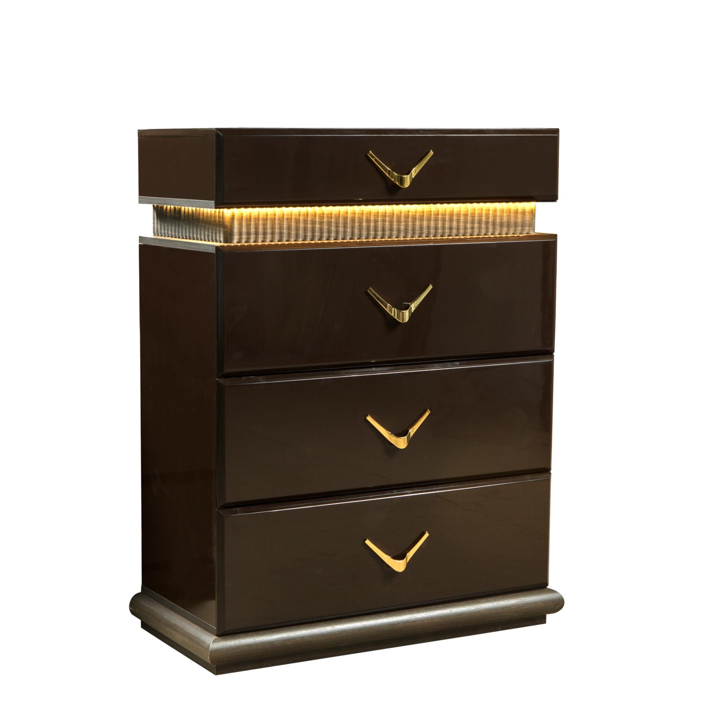 Dunhill Modern Style 4-Drawer Chest Made with Wood in Brown--1