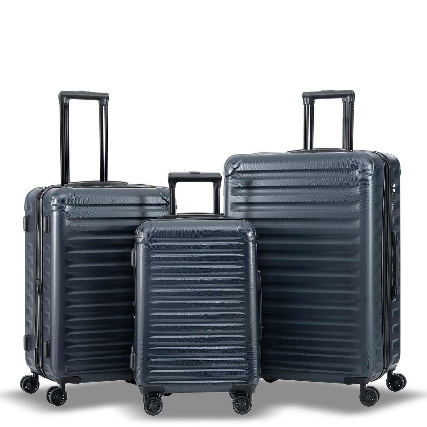 Luggage Sets New Model Expandable ABS+PC 3 Piece Sets with Spinner Wheels Lightweight TSA Lock (20/24/28),NAVY BLUE--1