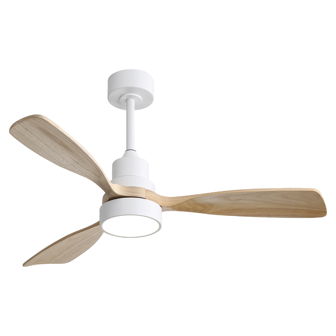 48 Inch Indoor Wood Ceiling Fan With 3 Solid Wood Blades Remote Control Reversible DC Motor For Living Room--1