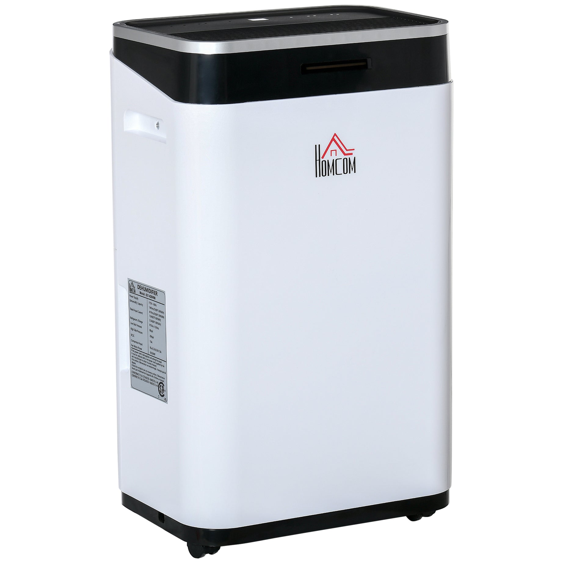 HOMCOM 2520 Sq. Ft Portable Electric Dehumidifier For Home, Bedroom or Basements with 14 Pint Tank, 2 Speeds and 3 Modes, 42 pt/Day, White--1