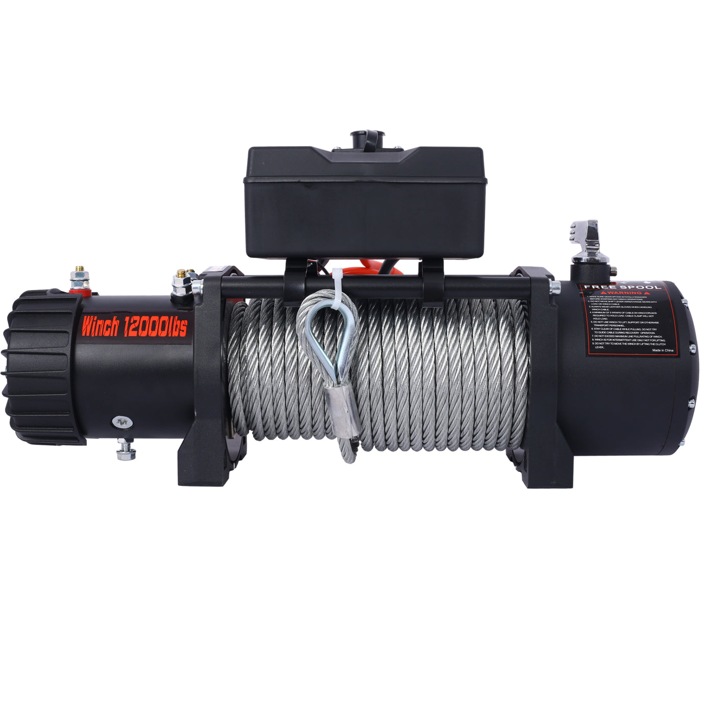 12V 12000LB Electric Winch Towing Trailer Steel Cable Off Road, Waterproof Wire Cable  for Truck UTV ATU SUV--1