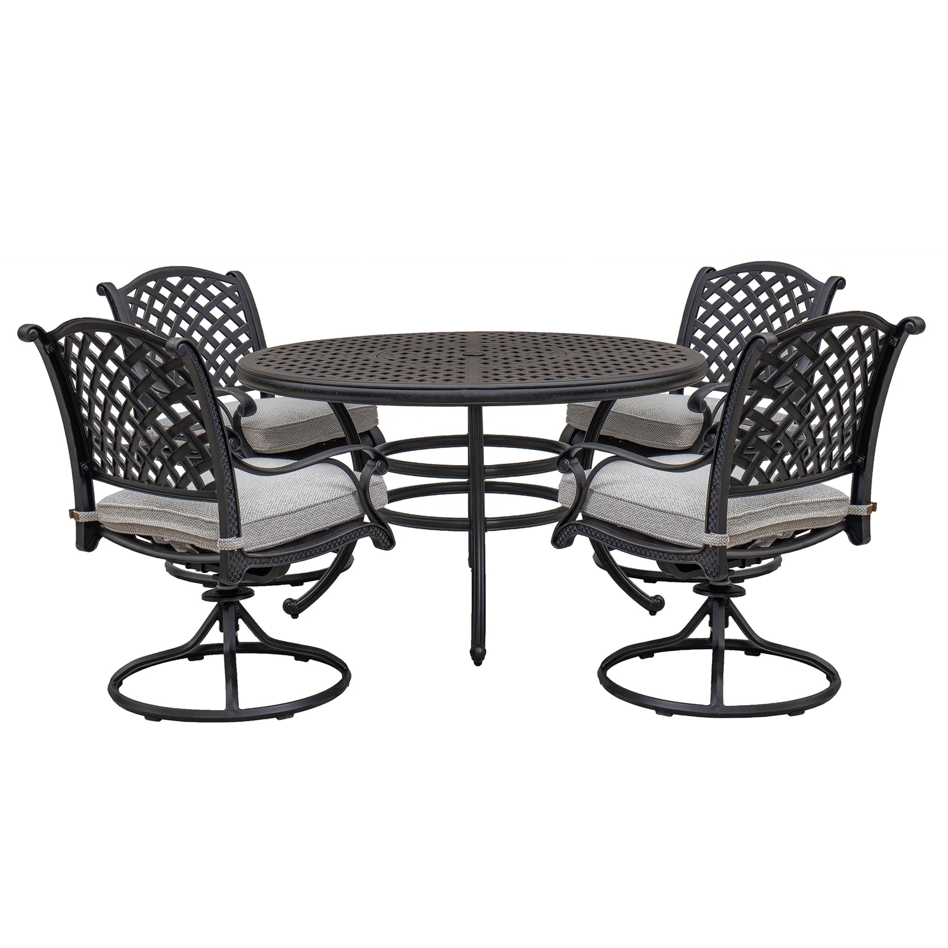 Stylish Outdoor 5-Piece Aluminum Dining Set with Cushion, Sandstorm--1