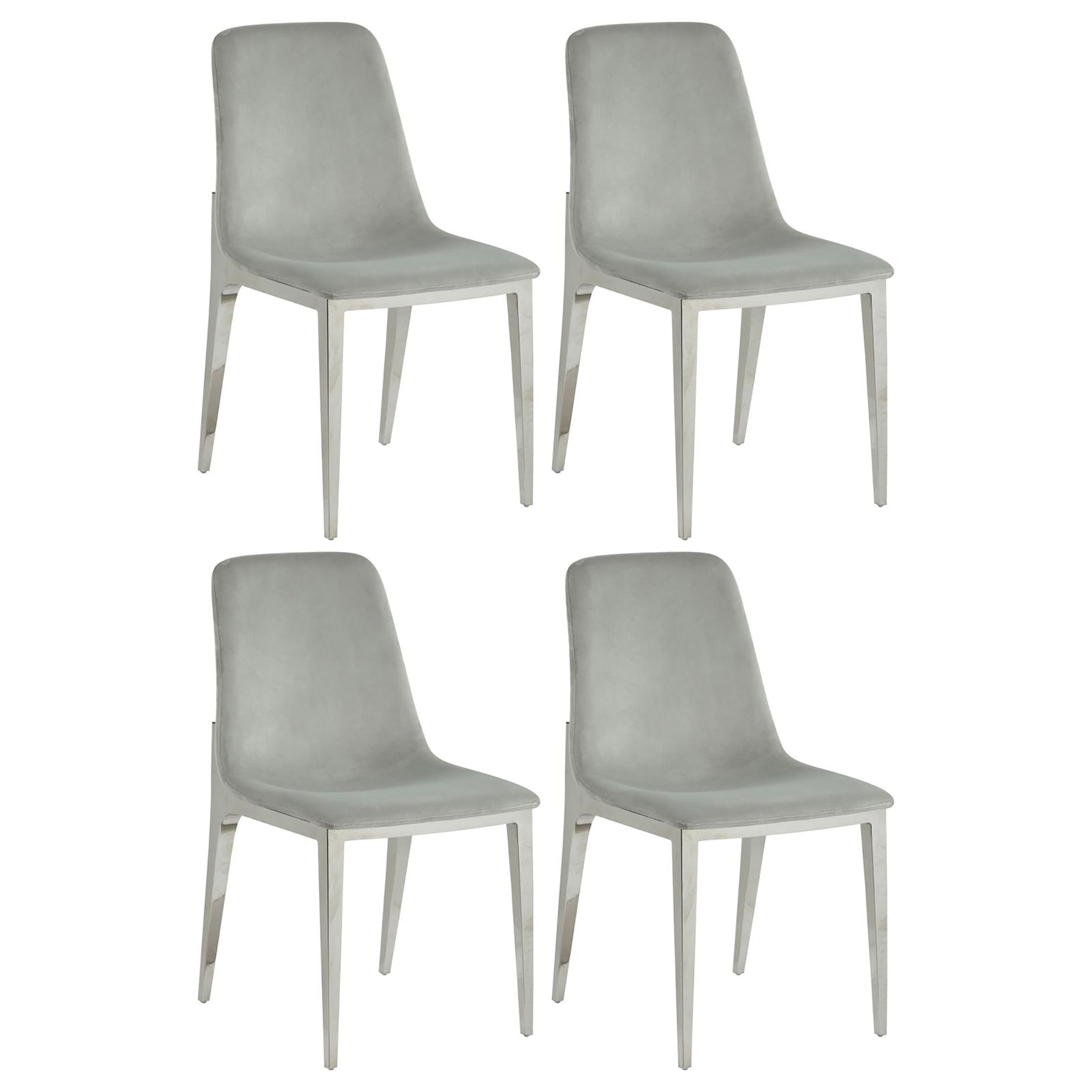 Light Grey and Chrome Side Chairs (Set of 4)--1