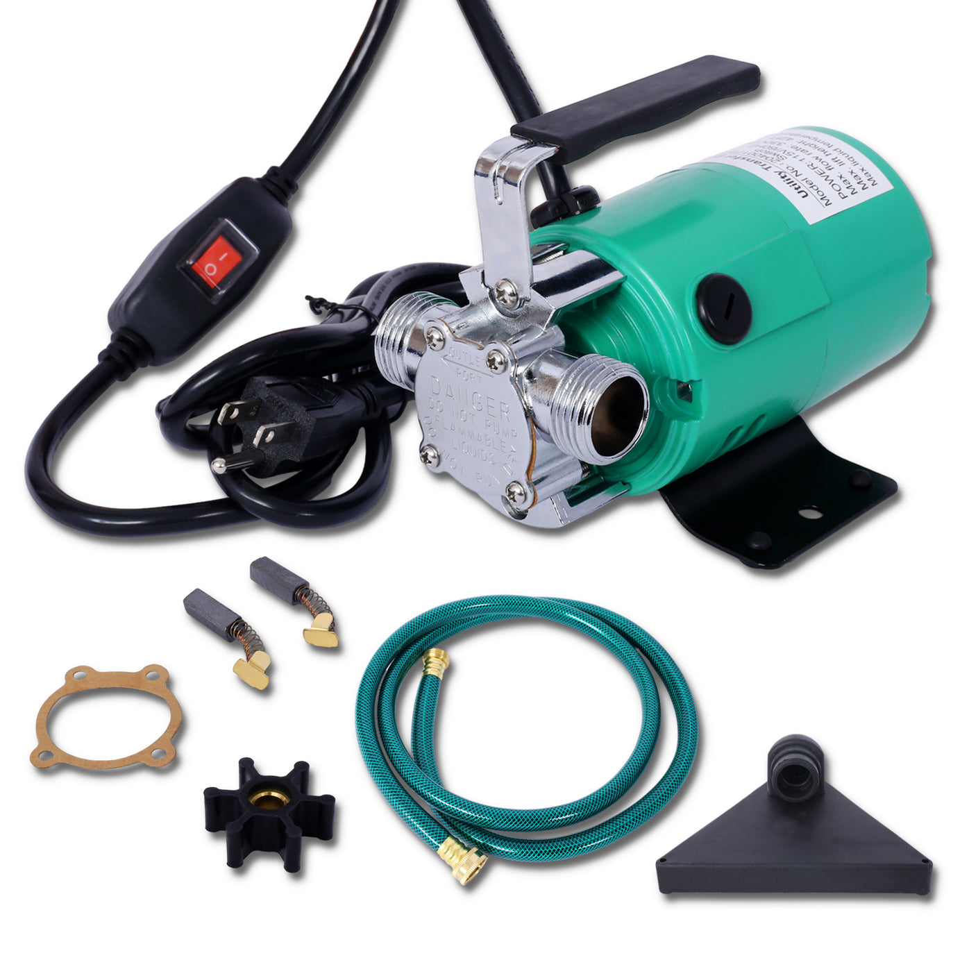 Water Transfer Pump, 115V 330 Gallon Per Hour - Portable Electric Utility Pump with ON/OFF Switch and 6' Water Hose Kit - Remove Water From Garden, Hot Tub, Pool, Aquariums, and More--1