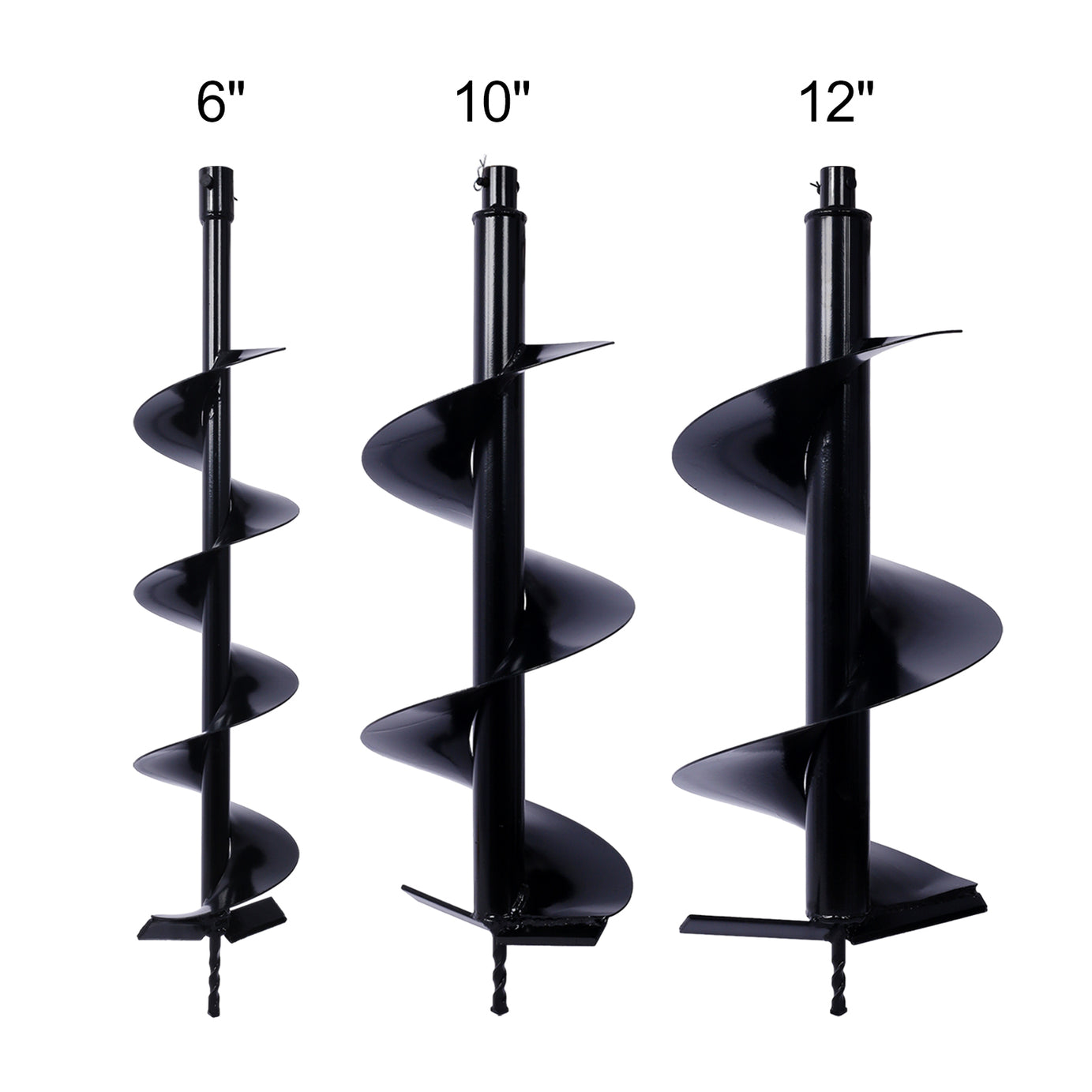 Auger Drill Bit for Planting Hole, Bulb Bedding Digging Post Hole Planting Tool for 3/4" Shaft Auger,Hole Digger Replacement Auger Bits Earth Auger Digging Bit 6IN+10IN+12IN--1