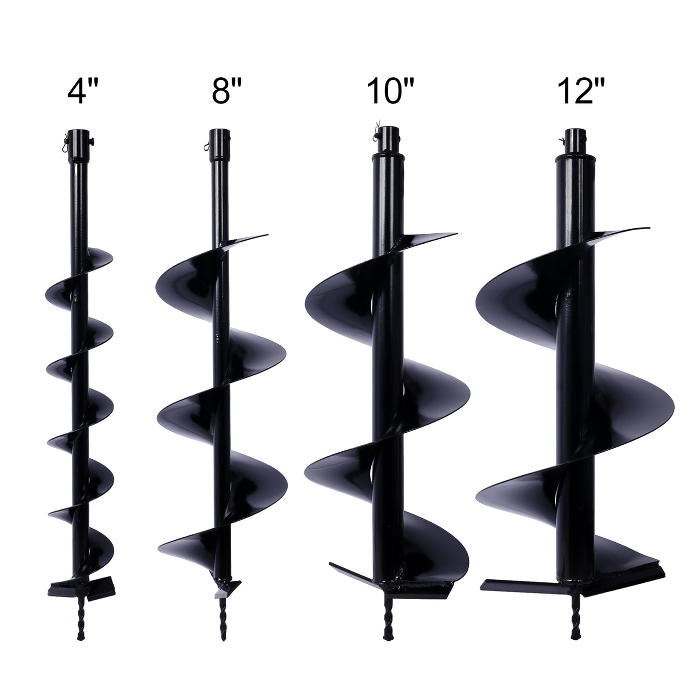 Auger Drill Bit for Planting Hole, Bulb Bedding Digging Post Hole Planting Tool for 3/4" Shaft Auger,Hole Digger Replacement Auger Bits Earth Auger Digging Bit 4IN+8IN+10IN+12IN--1