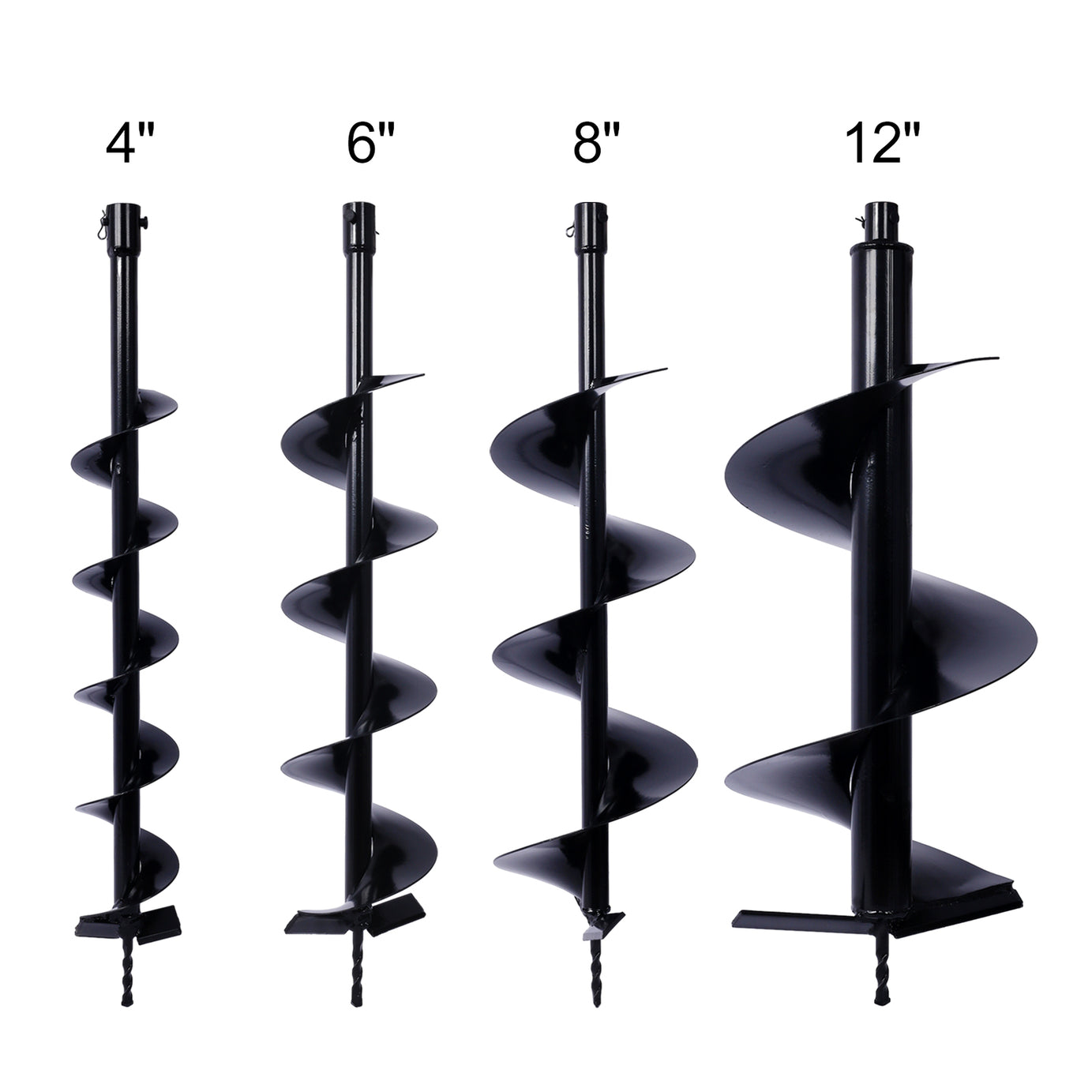 Auger Drill Bit for Planting Hole, Bulb Bedding Digging Post Hole Planting Tool for 3/4" Shaft Auger,Hole Digger Replacement Auger Bits Earth Auger Digging Bit 4 4IN+6IN+8IN+12IN--1