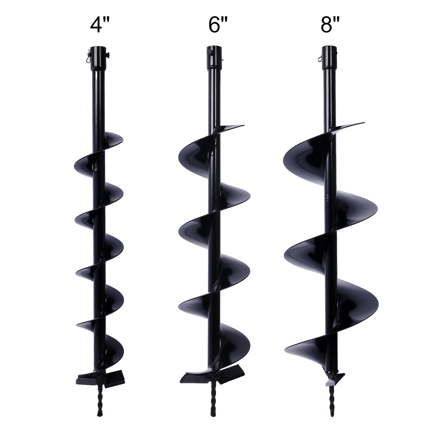 Auger Drill Bit for Planting Hole, Bulb Bedding Digging Post Hole Planting Tool for 3/4" Shaft Auger,Hole Digger Replacement Auger Bits Earth Auger Digging Bit 4IN+6IN+8IN--1