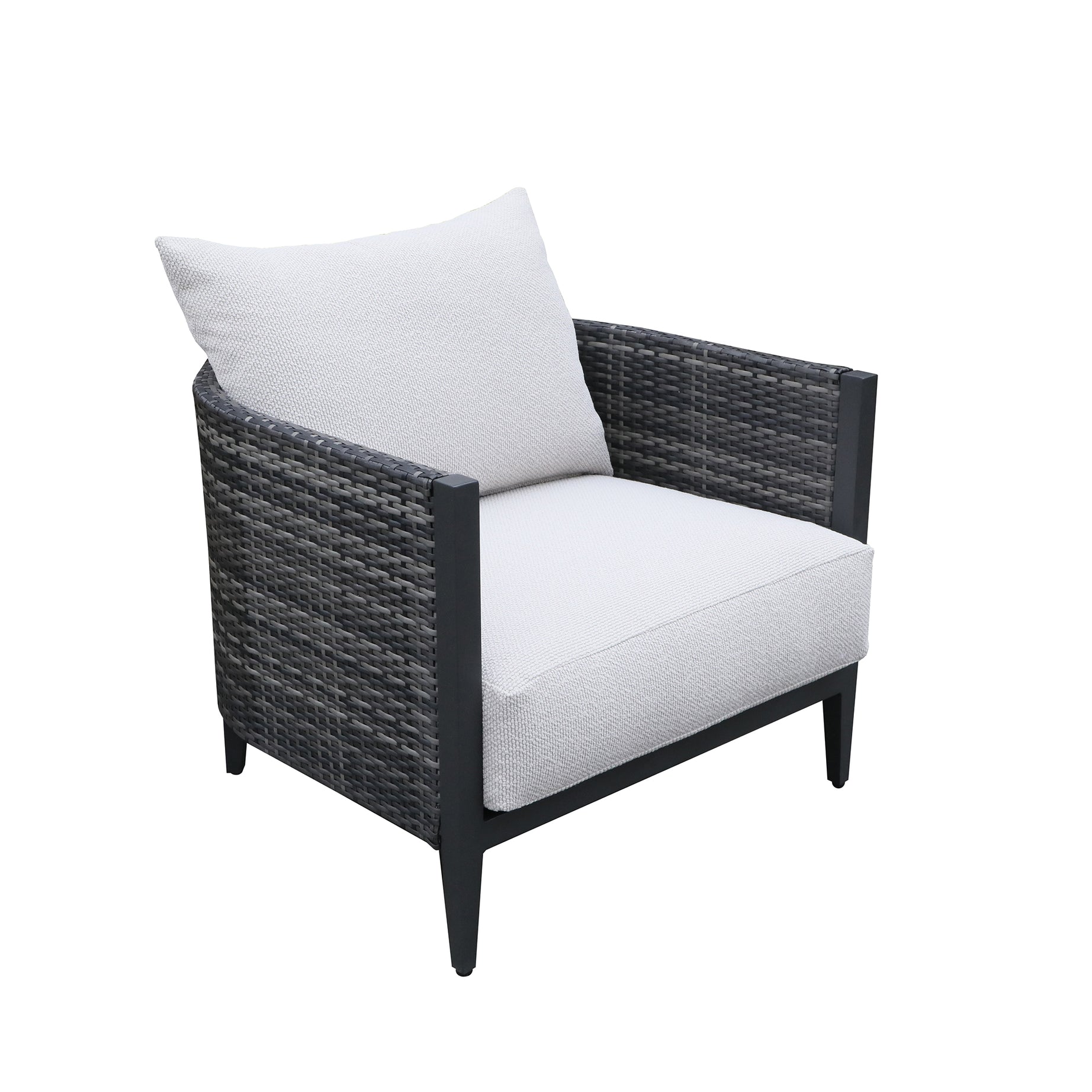 Premium Outdoor Wicker Club Chair with Cushion, Set of 2, Gabardine--1