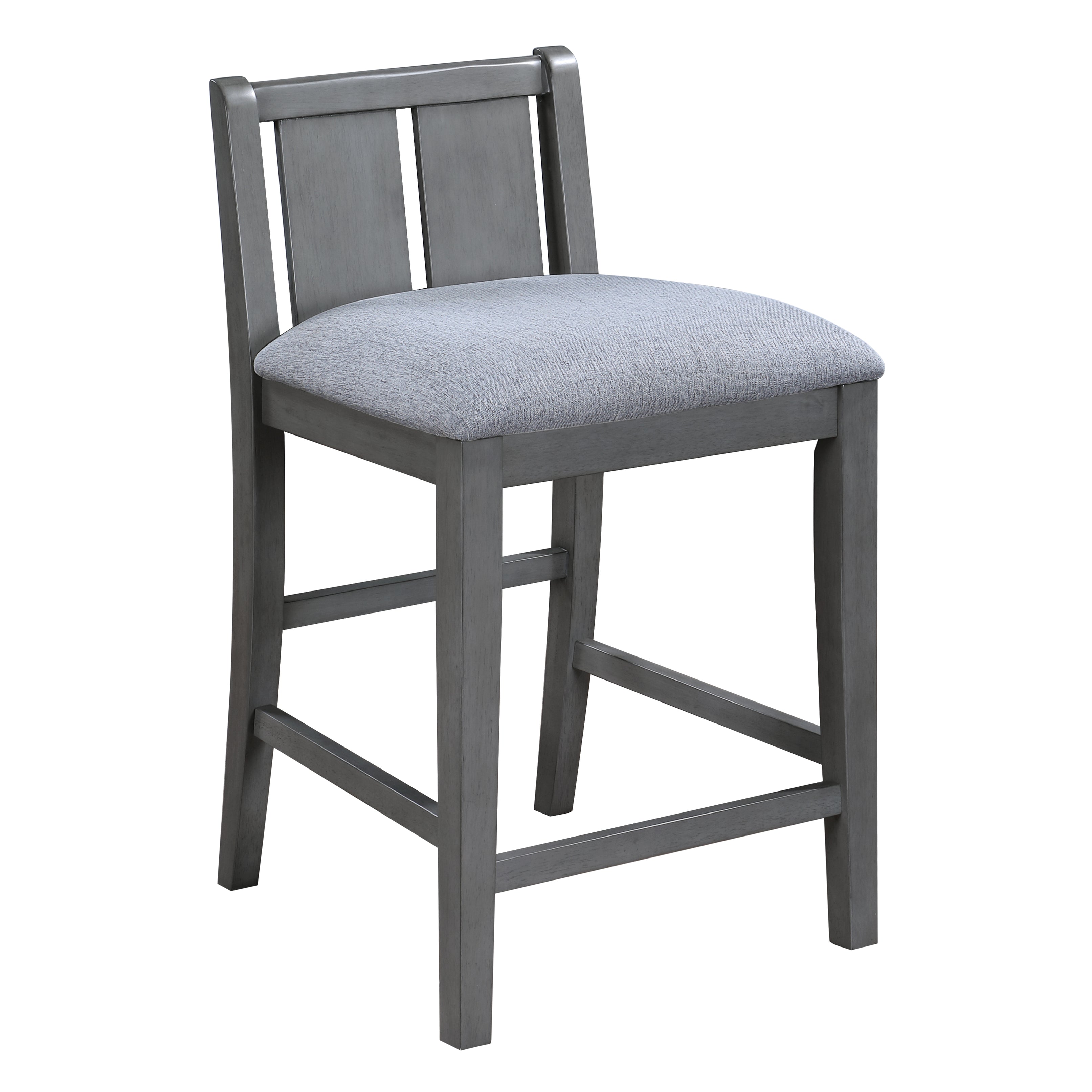 Graham Set of 2 Gray Finish Upholstered Seat 20" Counter Height Chair--2