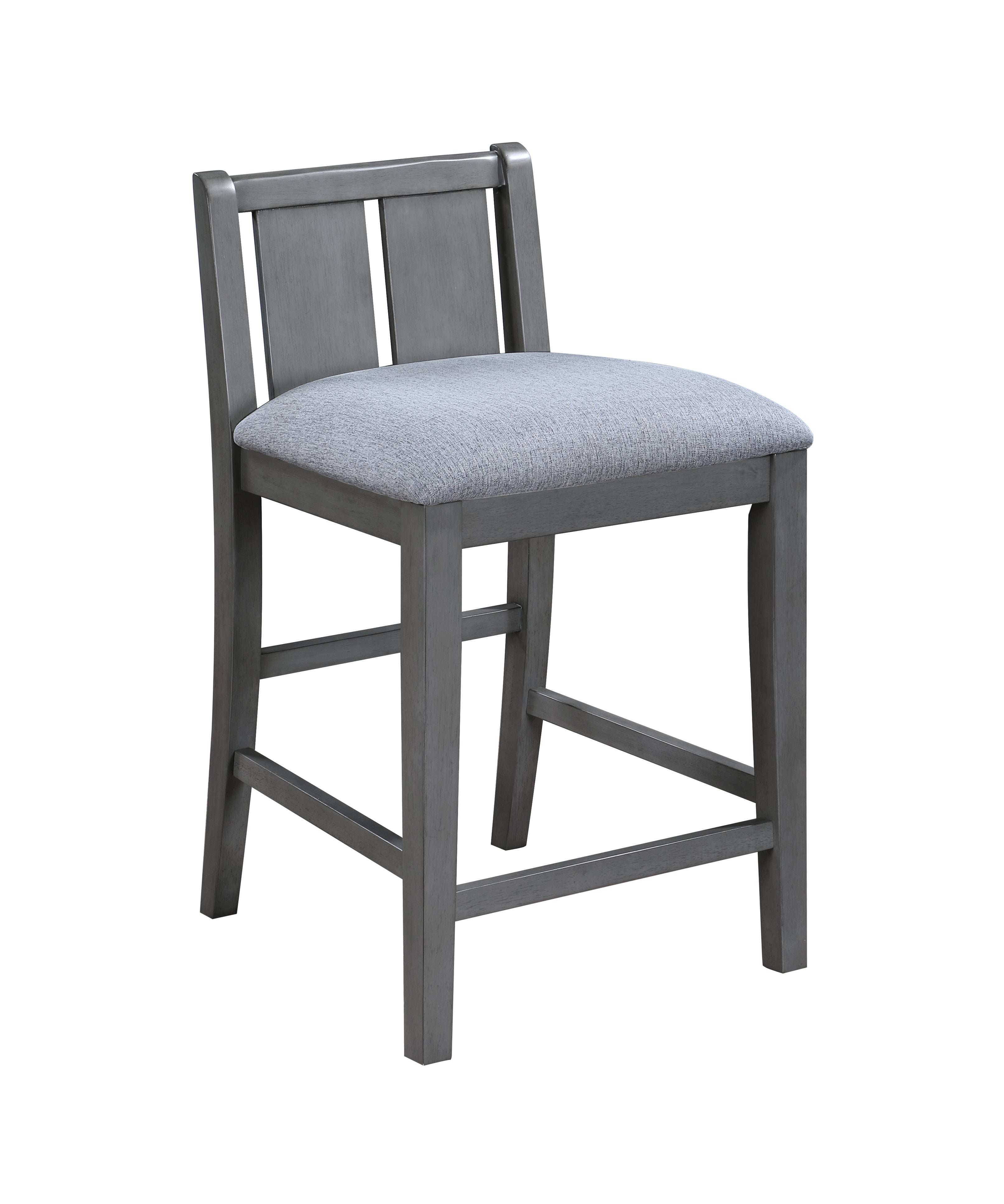 Graham Set of 2 Gray Finish Upholstered Seat 20" Counter Height Chair--2