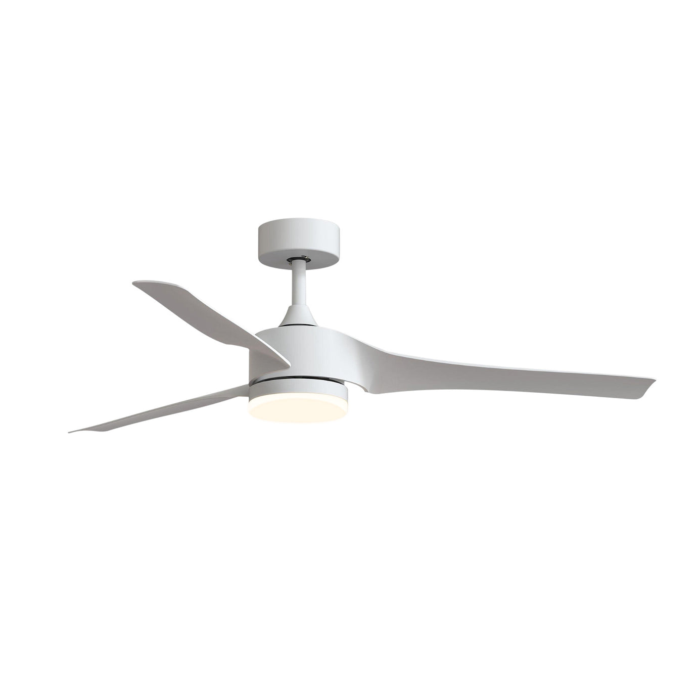 52 Inch Downrod Ceiling Fans with Lights and Remote Control, Modern Outdoor Indoor White 3 Blades LED Lights Smart Ceiling Fans for Bedroom, Living Room, and Patios--1