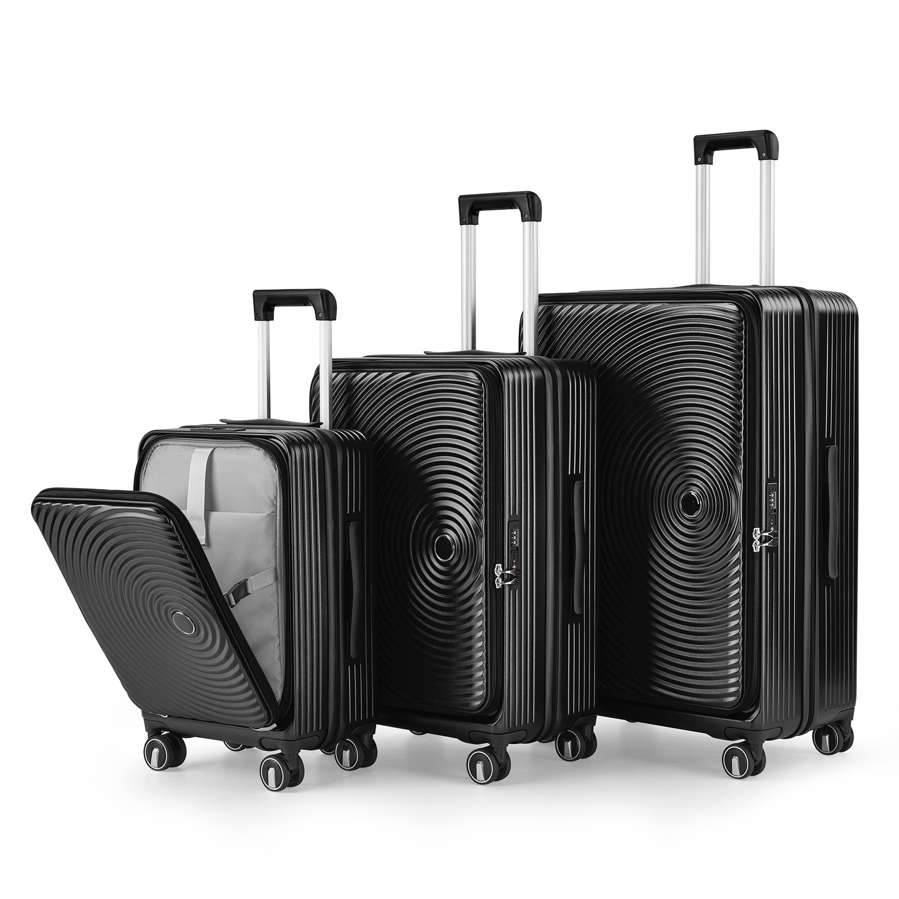 Luggage Sets 3 Piece(20/24/28), Expandable Carry On Luggage with TSA Lock Airline Approved, 100% PC Hard Shell and Lightweight Suitcase with Front Pocket and Spinner Wheels--1