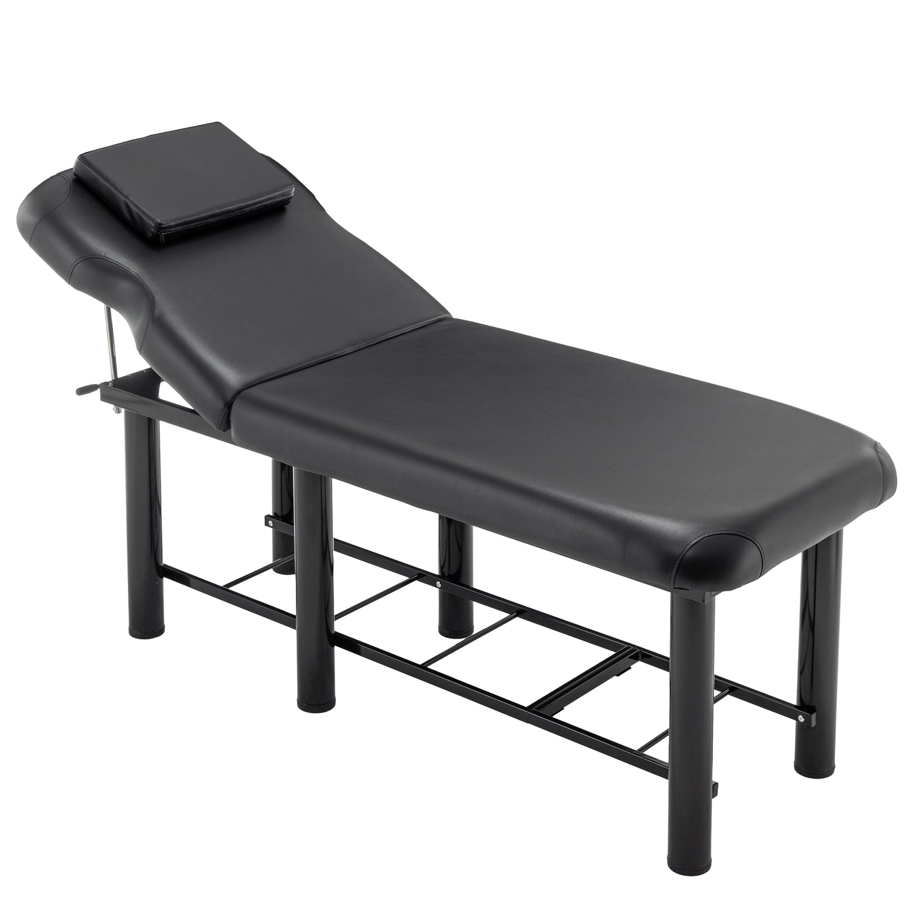 Professioanl Massage Table , Backrest Adjustable, Removable Headrest, Bottom Shelf Storage , Memory Foam Layer Salon Bed,Black--1