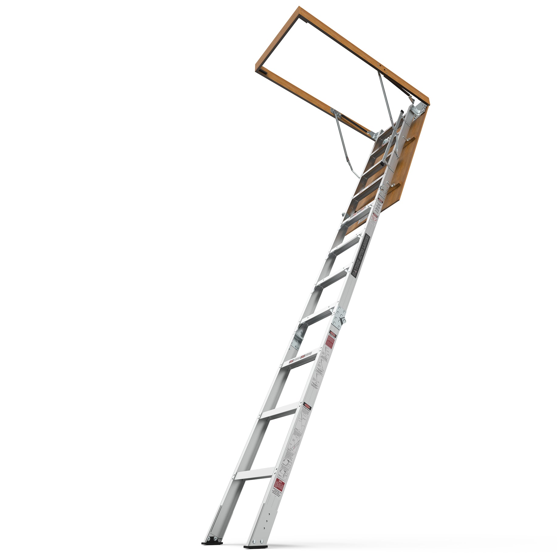 Aluminum Attic Ladder 350-pound Capacity 22 1/2" x 54" Opening 7-10ft Ceiling--1