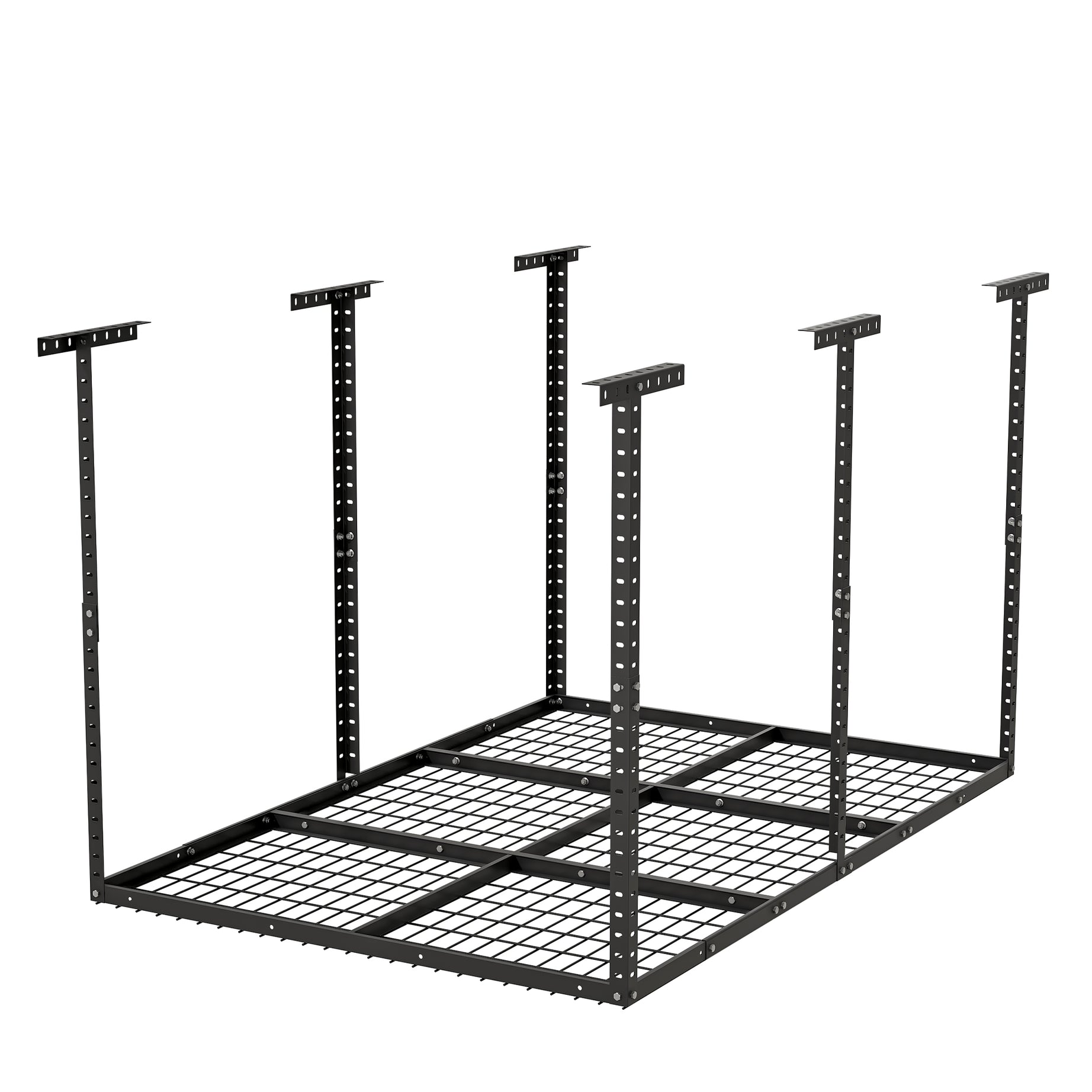 4x6ft Overhead Garage Storage Rack,Adjustable Garage Storage Organization Systerm,Heavy Duty Metal Garage Ceiling Storage Racks,560lbs Weight Capacity,Black--1