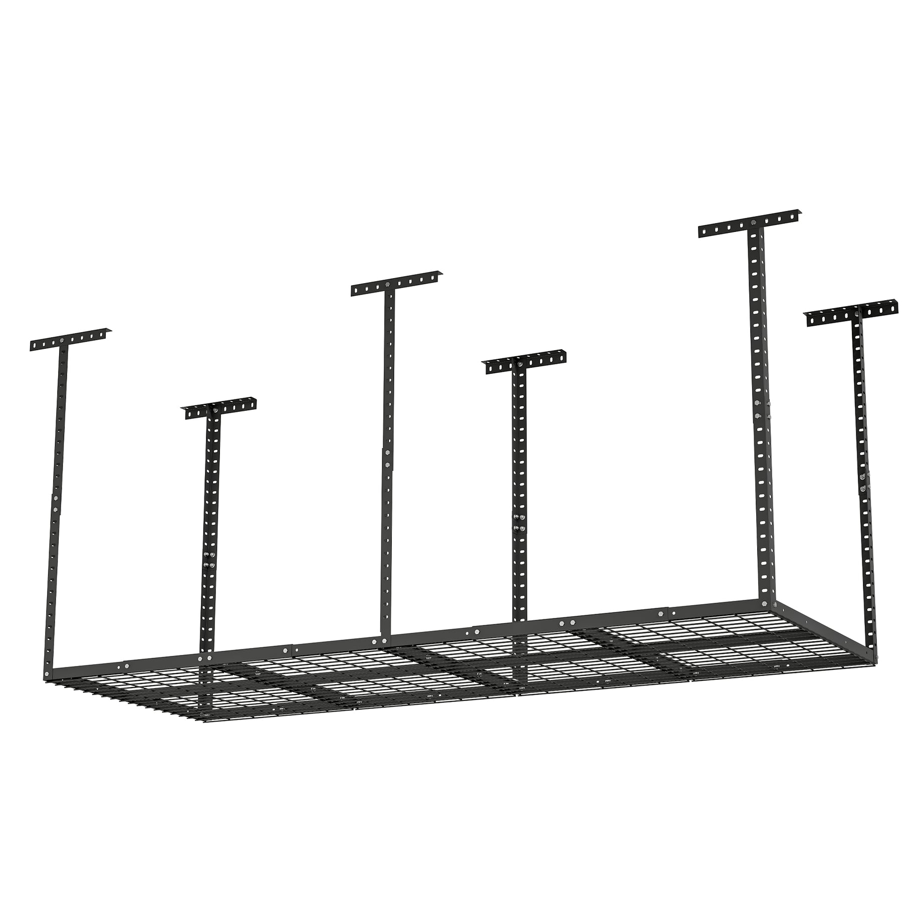 3x8ft Overhead Garage Storage Rack,Adjustable Garage Storage Organization Systerm,Heavy Duty Metal Garage Ceiling Storage Racks,660lbs Weight Capacity,Black--1