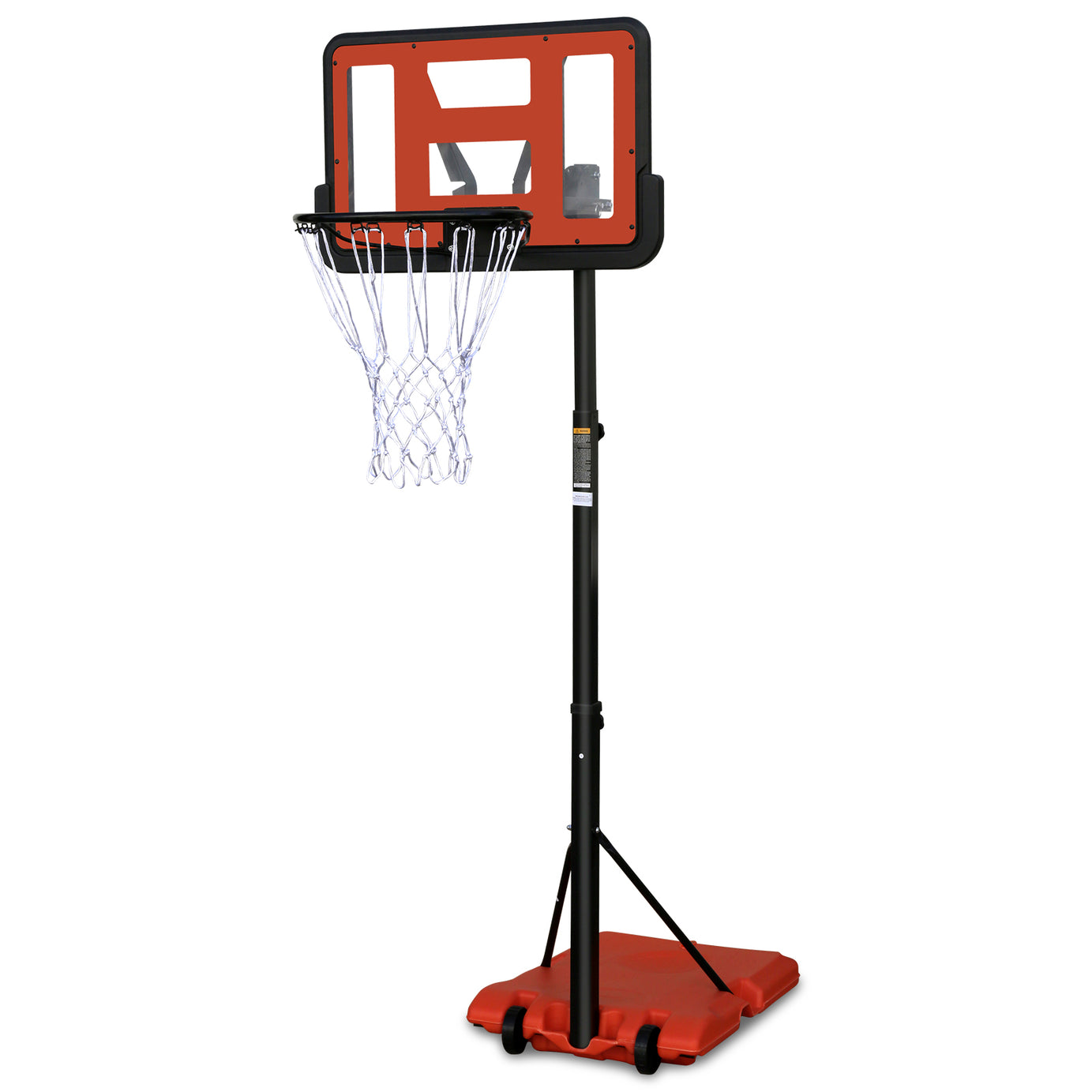 Use for Outdoor Height Adjustable 4.8 to 7.7ft Basketball Hoop 44 Inch Backboard Portable Basketball Goal System with Stable Base and Wheels--1