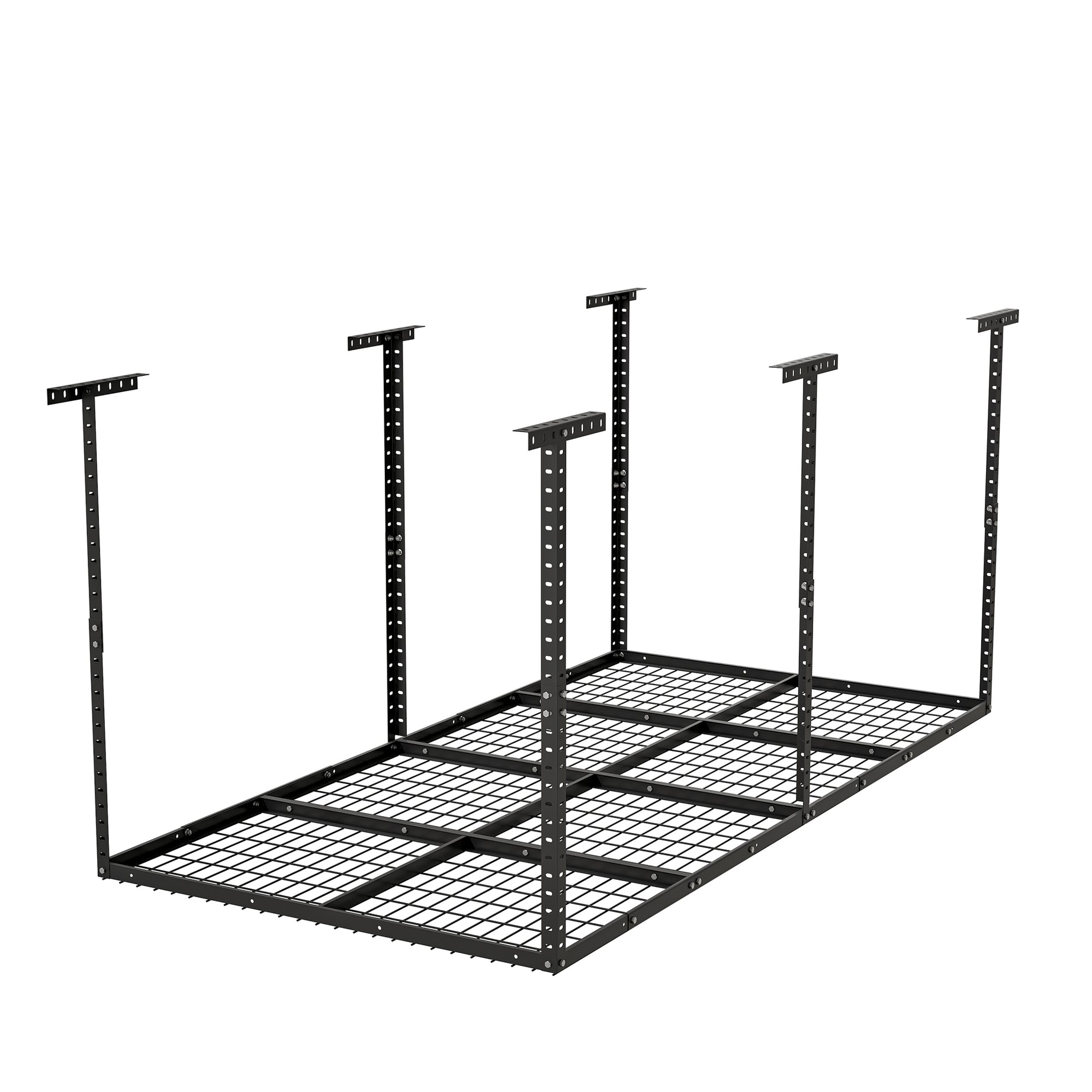 4x8ft Overhead Garage Storage Rack,Adjustable Garage Storage Organization Systerm,Heavy Duty Metal Garage Ceiling Storage Racks,660lbs Weight Capacity,Black--1