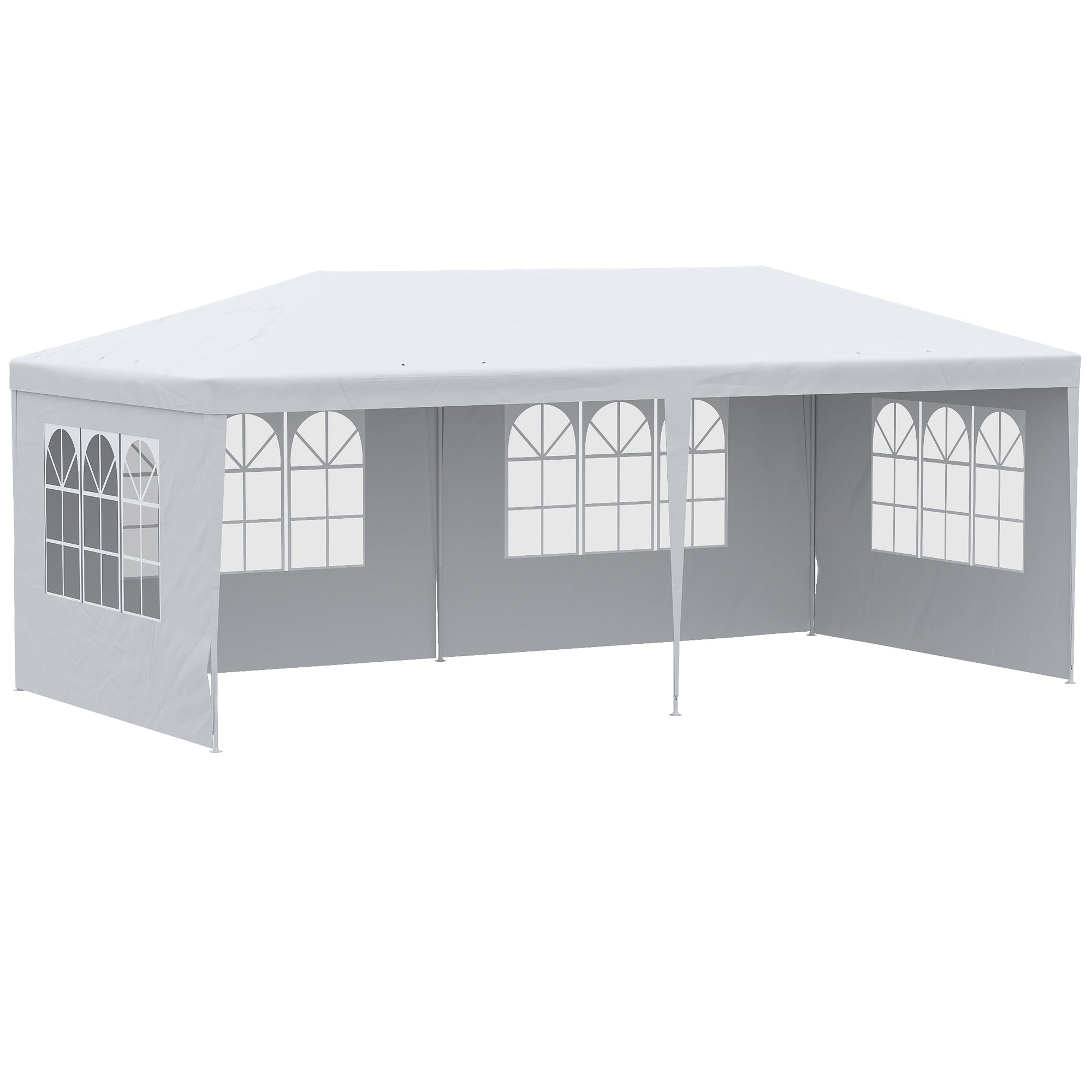 Outsunny 10' x 20' Large Party Tent, Events Shelter Canopy Gazebo with 4 Removable Side Walls, Shade Shelter for Weddings, White--1