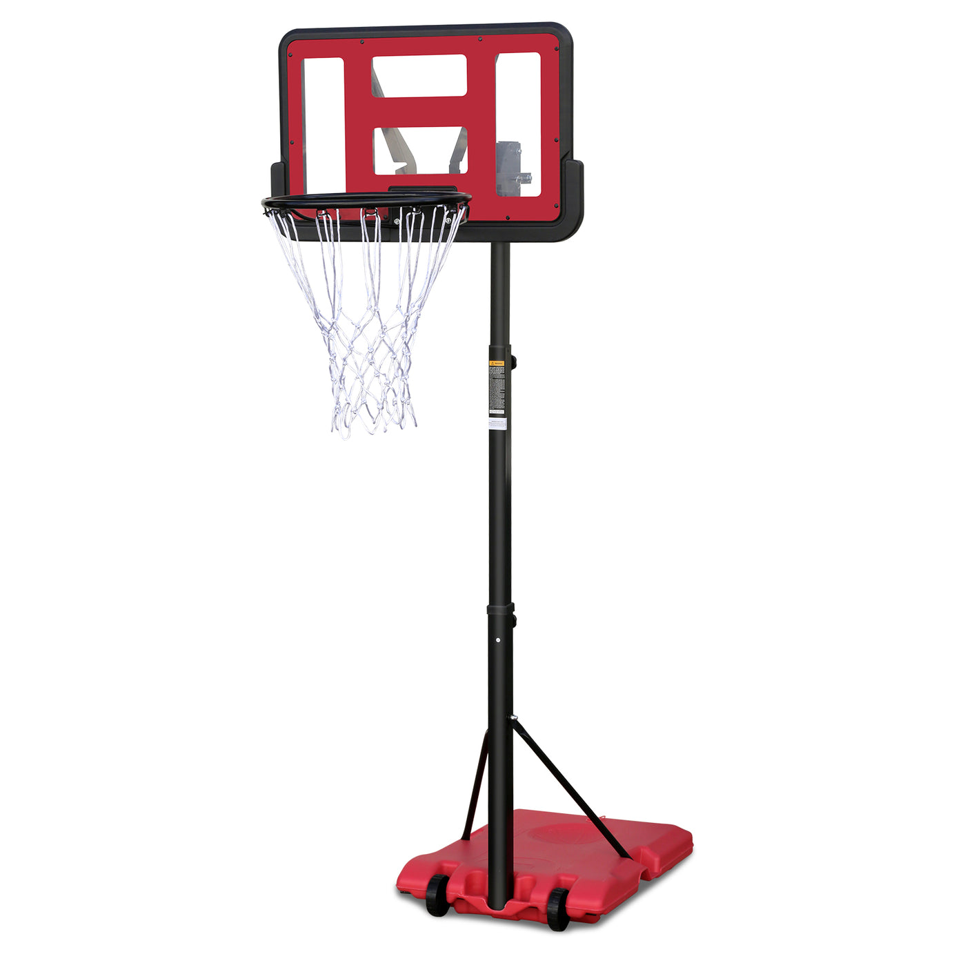 Use for Outdoor Height Adjustable 4.8 to 7.7ft Basketball Hoop 44 Inch Backboard Portable Basketball Goal System with Stable Base and Wheels--1