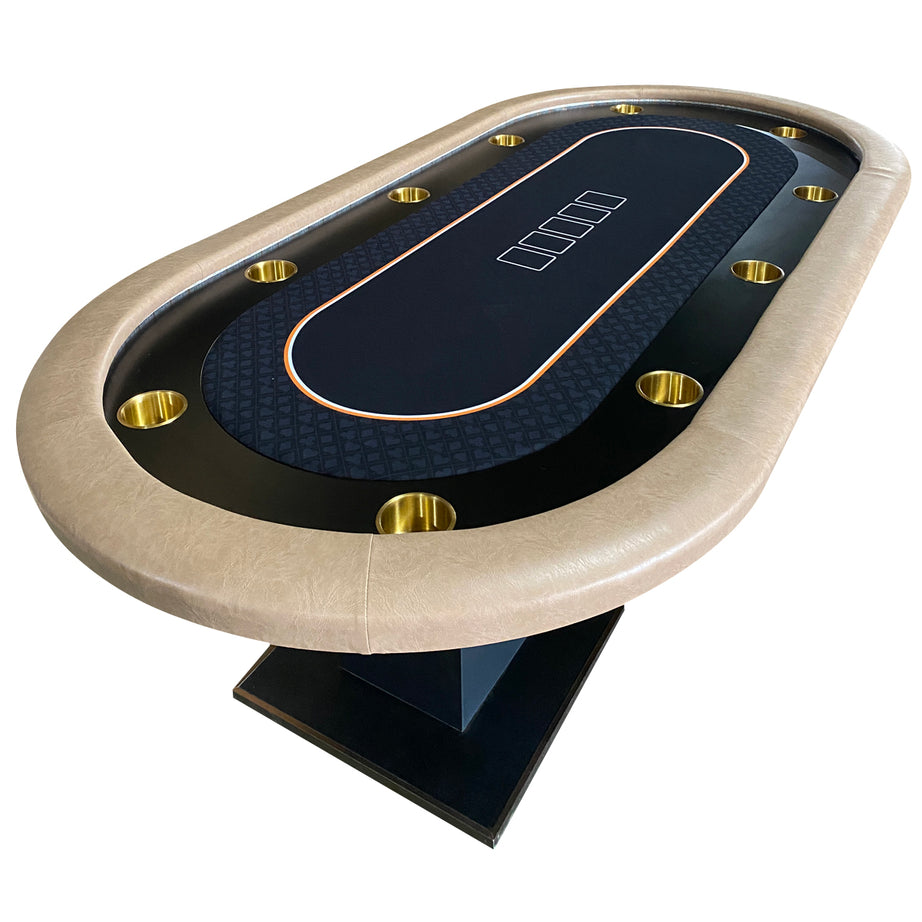 INO Design 96" Premium Black Speed Cloth Casino Texas Holdem Poker Table with Dimmable LED--1