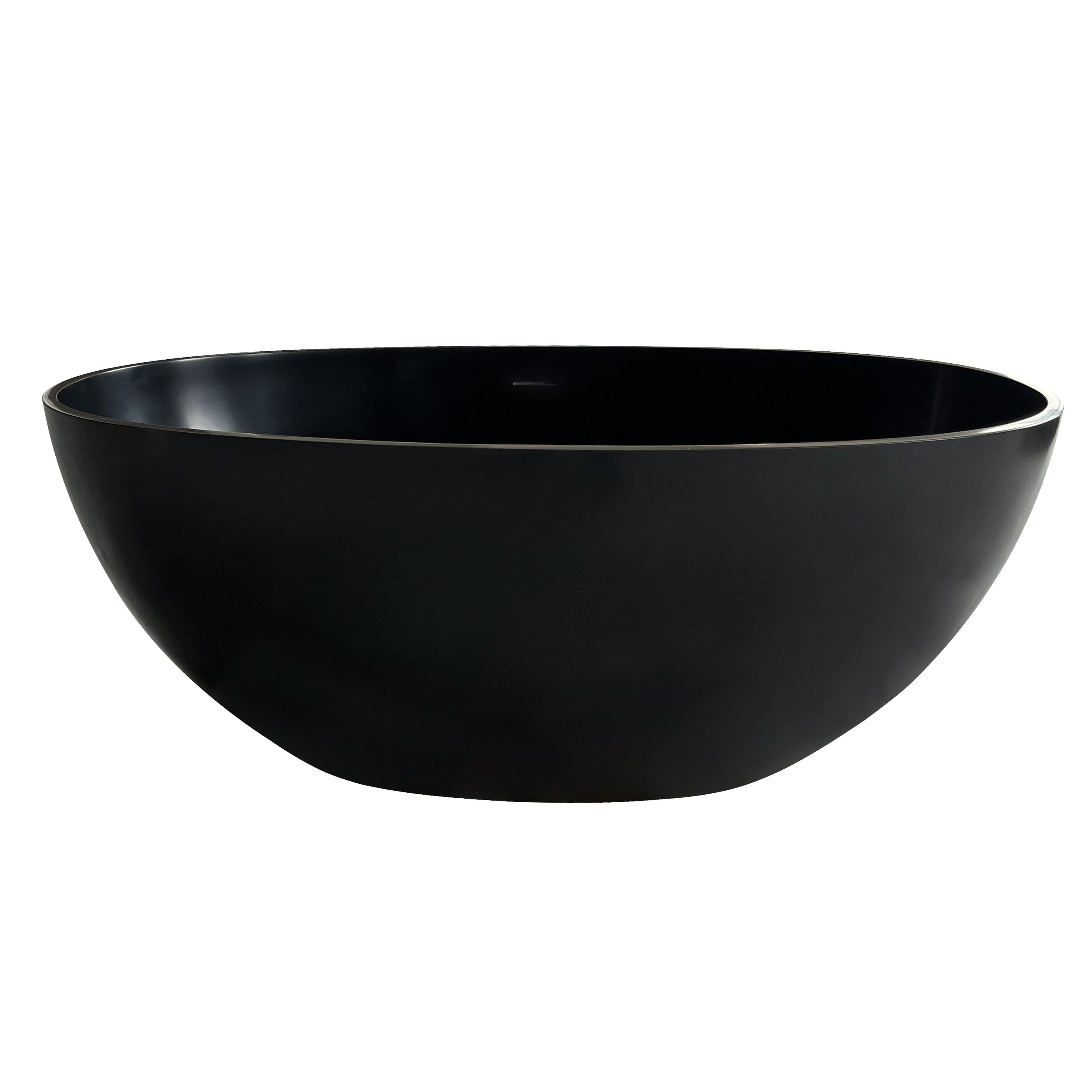 1400mm free standing artificial stone solid surface bathtub Matte Black--1