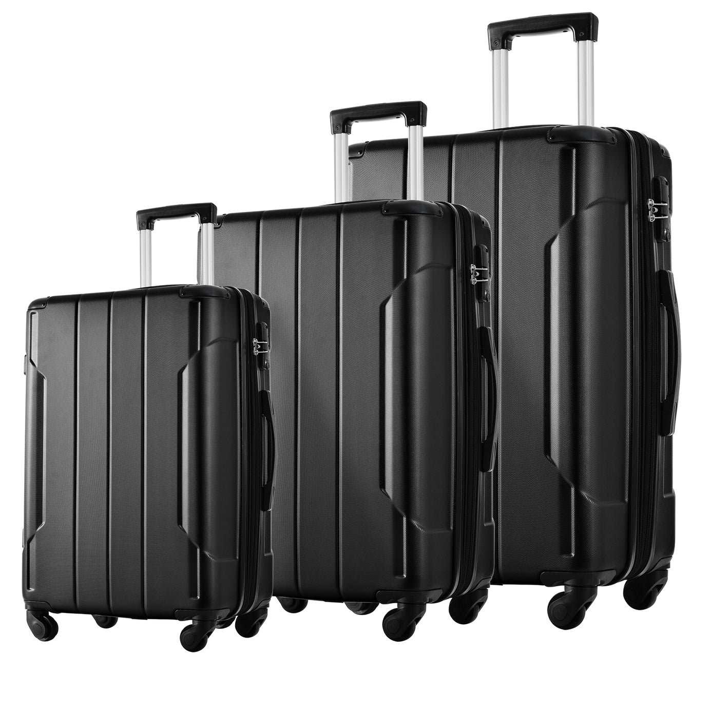 Hardshell Luggage Sets 3 Pcs Spinner Suitcase with TSA Lock Lightweight 20''24''28''--1