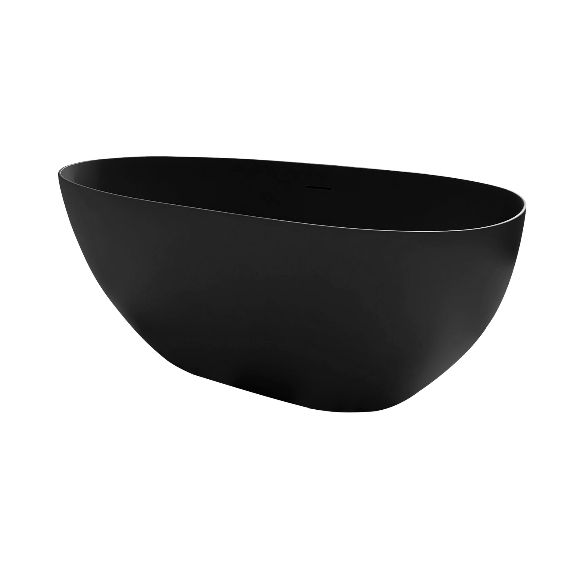 1500mm small size solid surface stone Bathroom freestand bathtub Matte Black--1