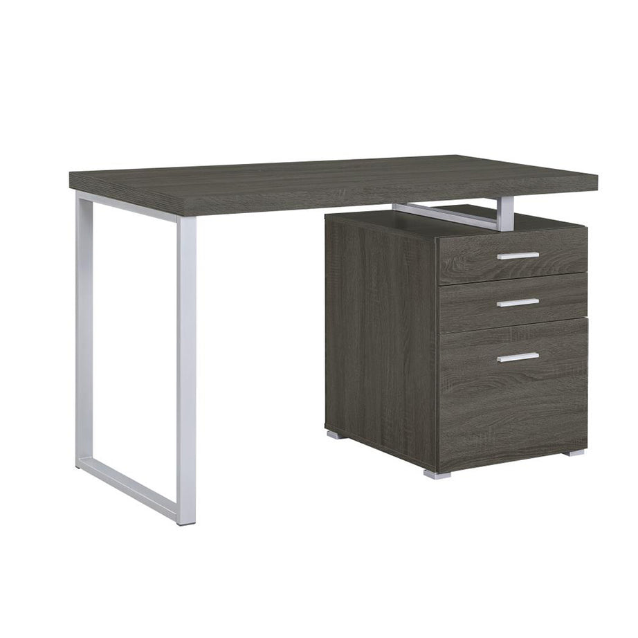 3-drawer Office Desk in Weathered Grey Finish--1