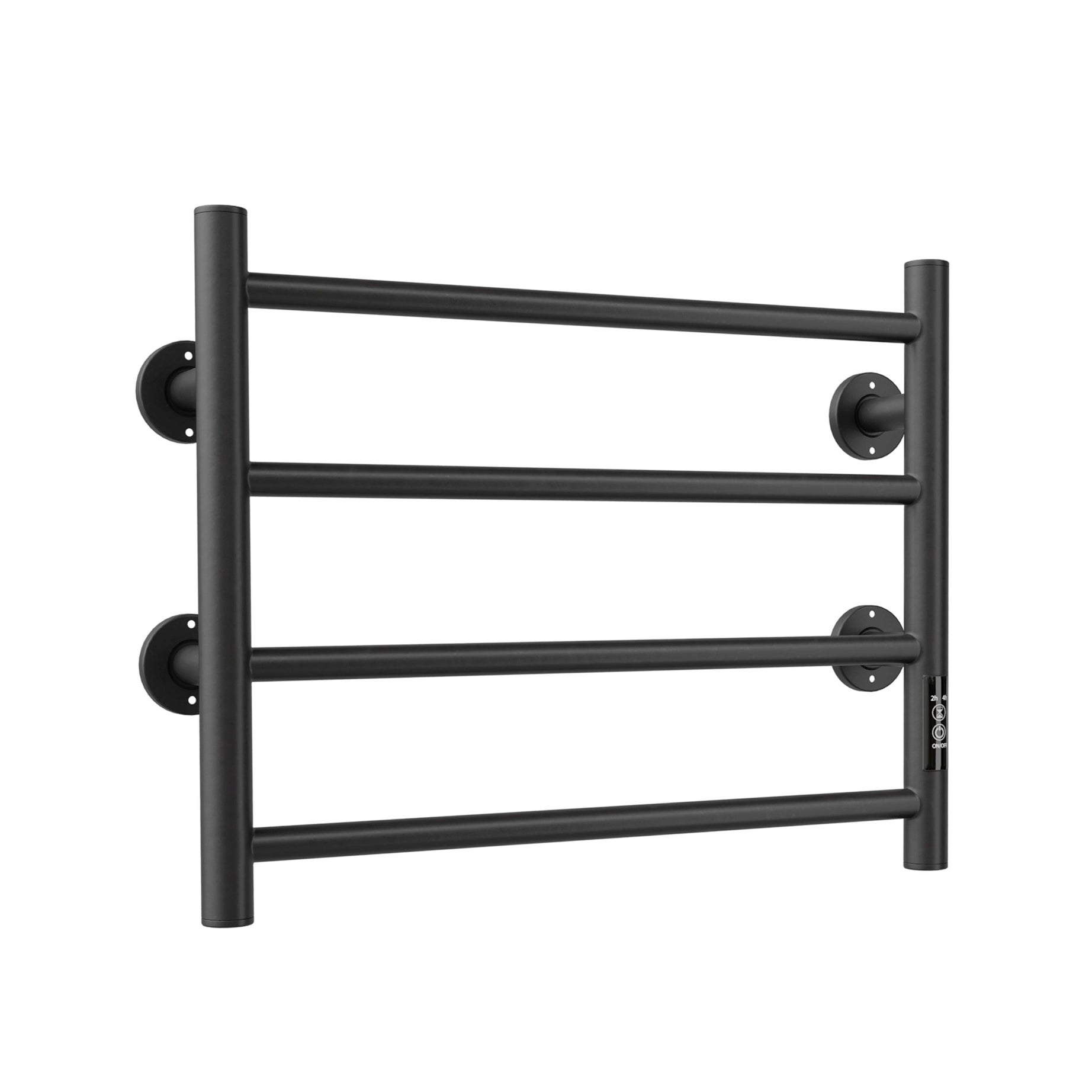 Electric Heated Towel Warmer 4 Bars for Bathroom, Stainless Steel Wall Mounted Heated Towel Drying Rack Black--1