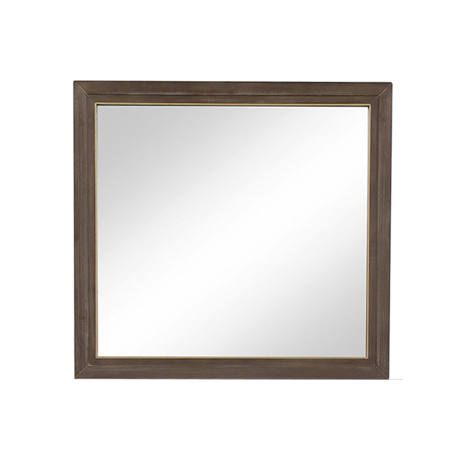 Bridgevine Home Tango Mirror, No Assembly Required, Sandblasted Walnut Finish--1