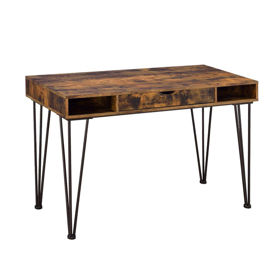 1-drawer Writing Desk in Antique Nutmeg and Dark Bronze--1