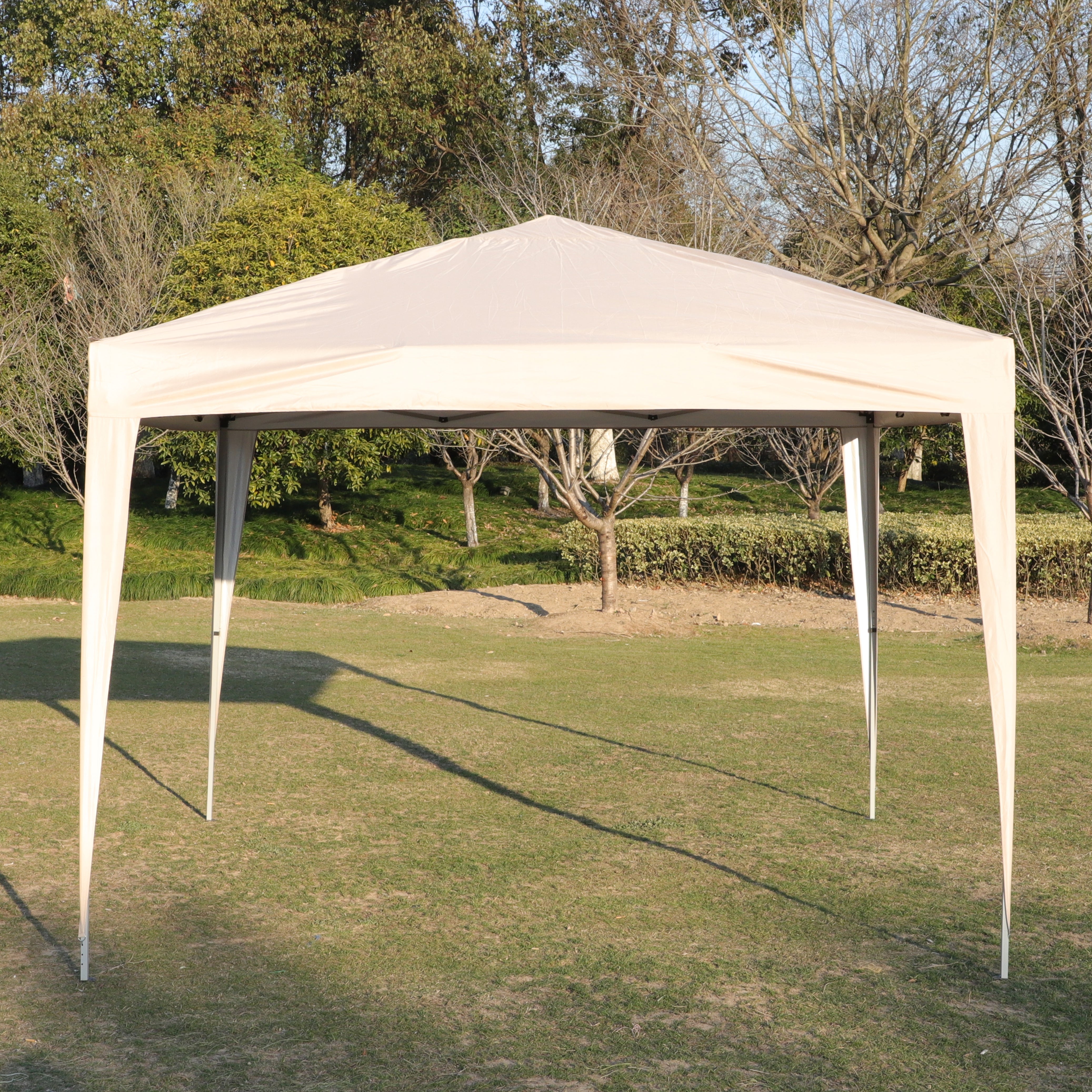 Outdoor 10x 10Ft Pop Up Gazebo Canopy Tent with 4pcs Weight sand bag,with Carry Bag-Beige--1