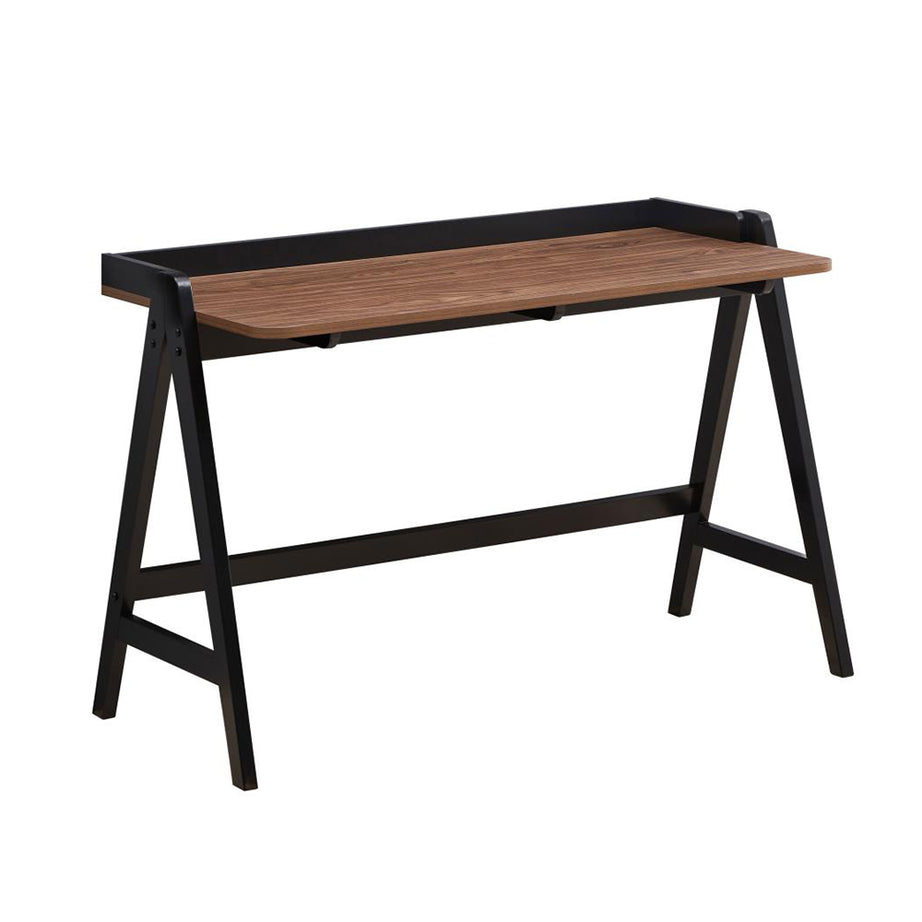 Writing Desk with USB Ports in Walnut and Black--1