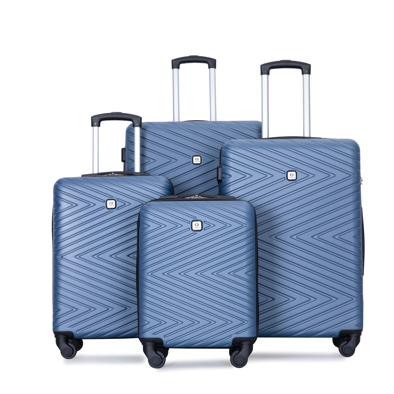 luggage 4-piece ABS lightweight suitcase with rotating wheels, 24 inch and 28 inch with TSA lock, (16/20/24/28) BLUE--1