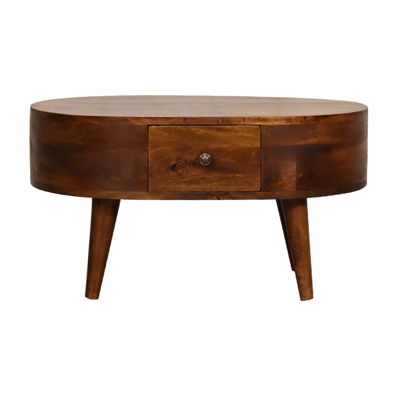 Mini Chestnut Rounded Coffee Table--1