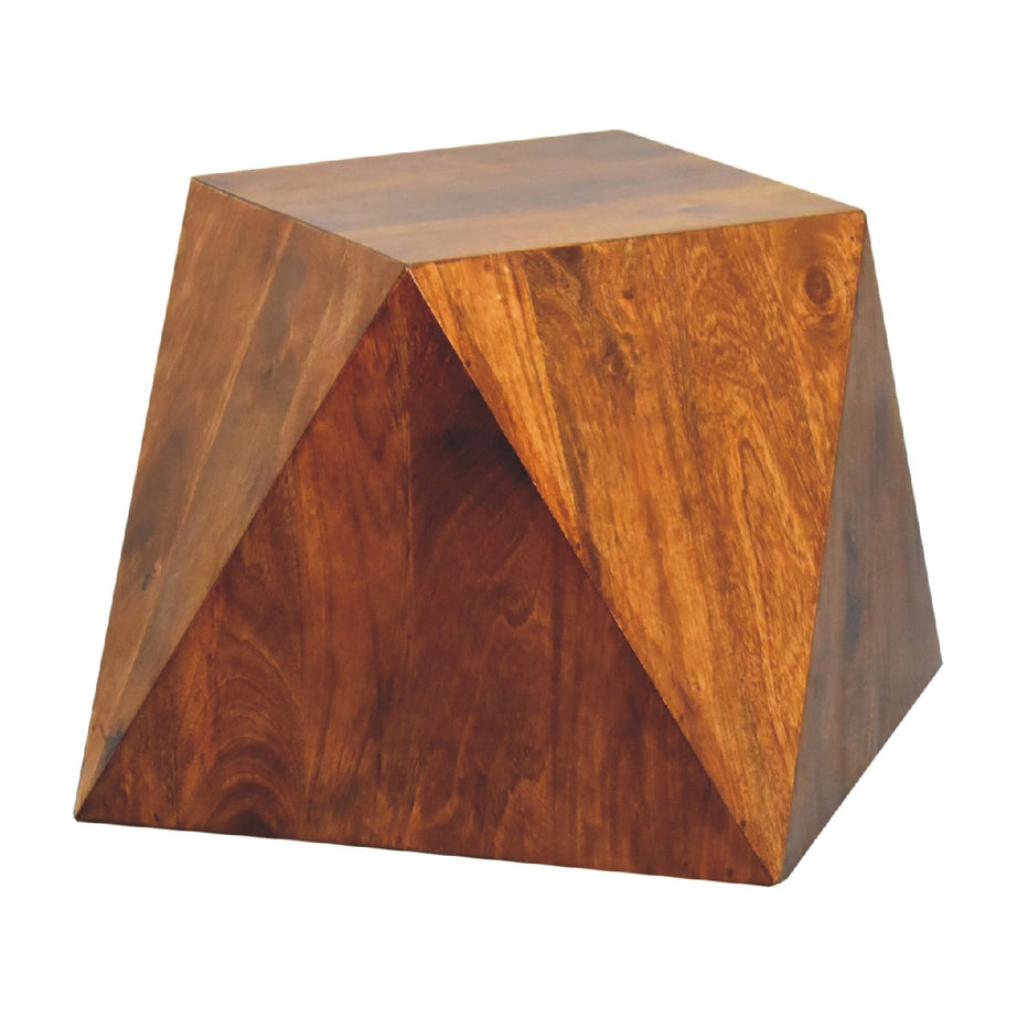 Chestnut Abstract End Table--1