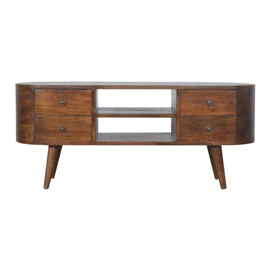 Chestnut Rounded Entertainment Unit--1