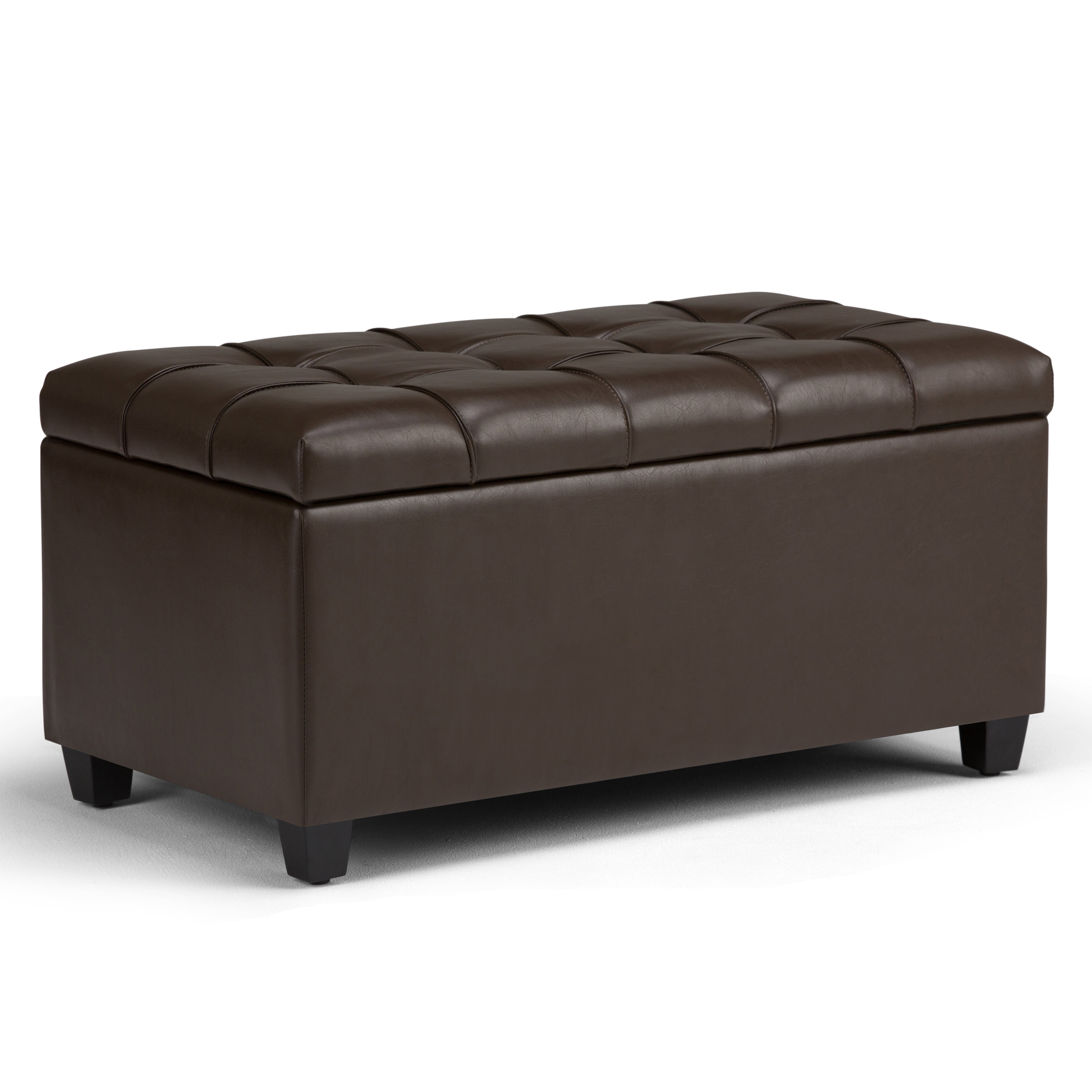 Sienna - Storage Ottoman Bench - Chocolate Brown--1