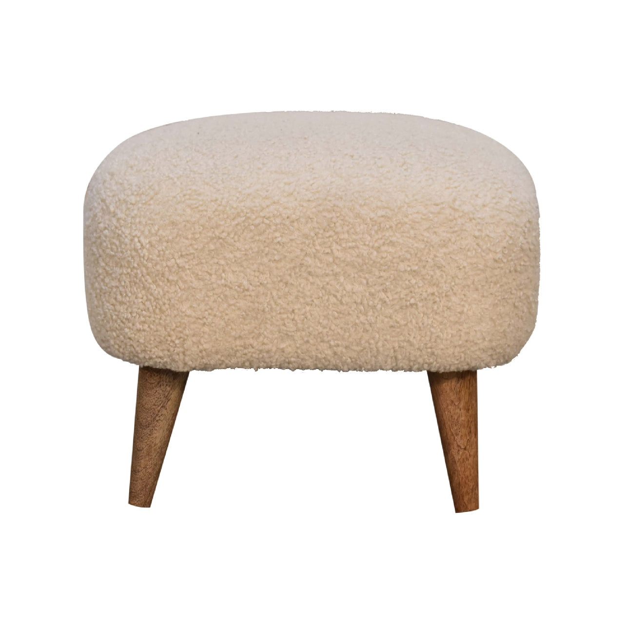 Artisan Furniture Boucle Cream Square Footstool--1