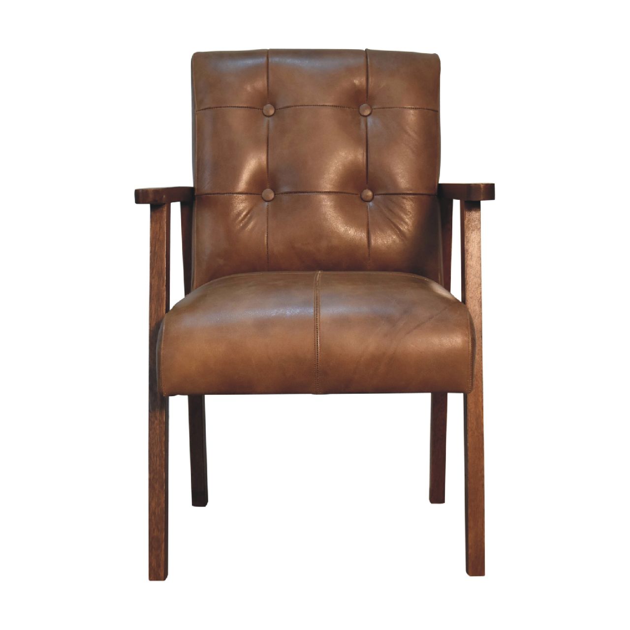 Brown Buffalo Leather Chair--1