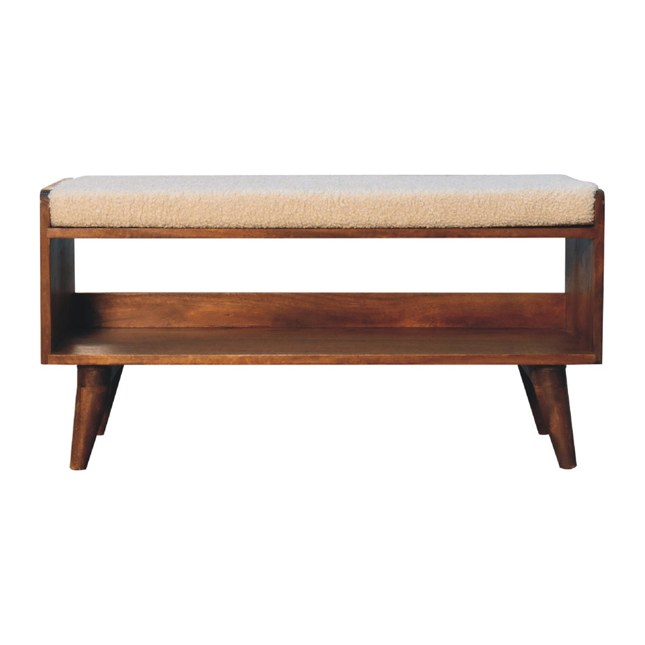 Boucle Nordic Storage Bench--1