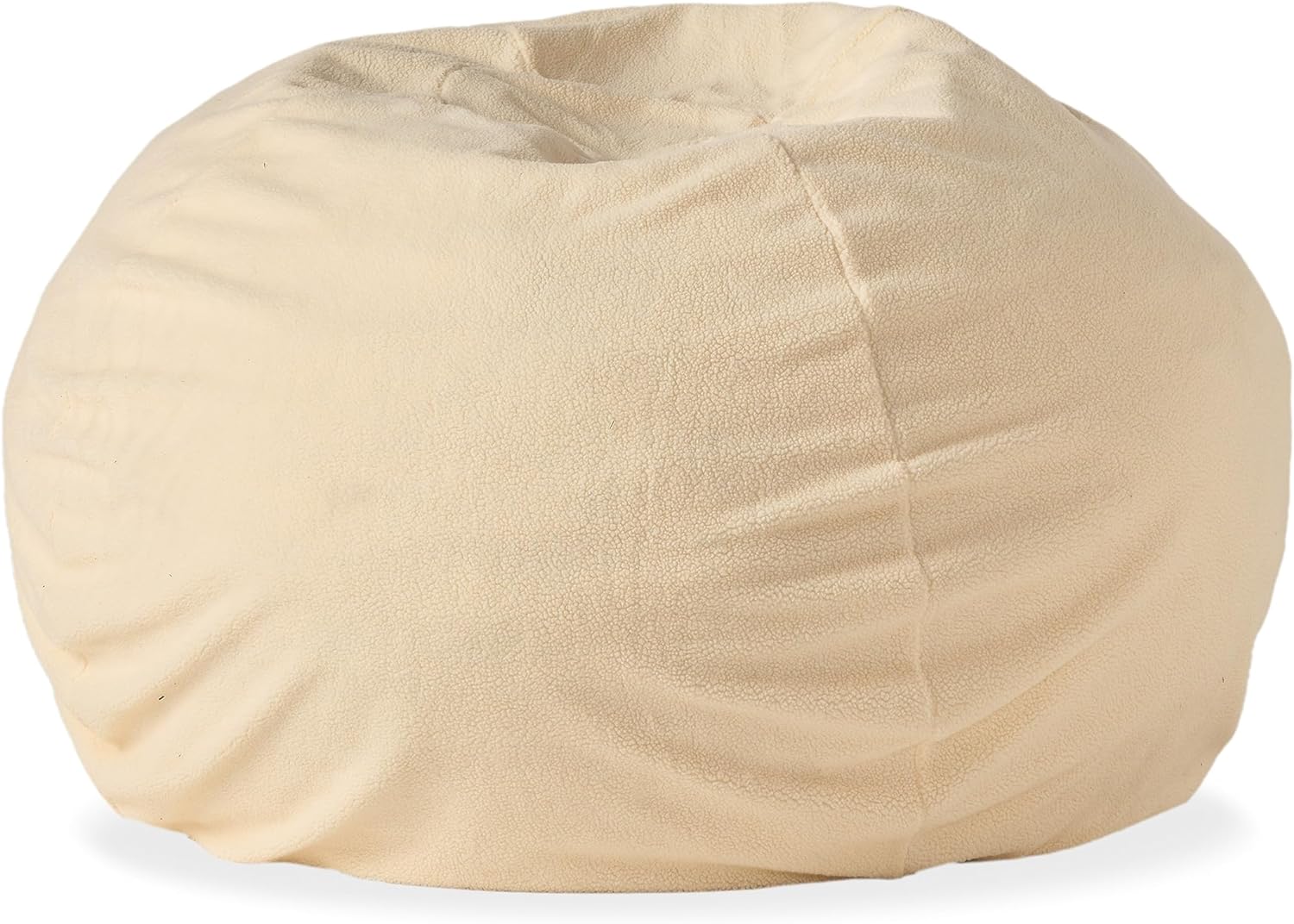 5-Foot Comfortable High-Density Shredded Foam Bean Bag Chair for Kids and Adults, with Removable Microsuede Cover, Ideal Reading and Bedroom Floor Lounge, Cream--1